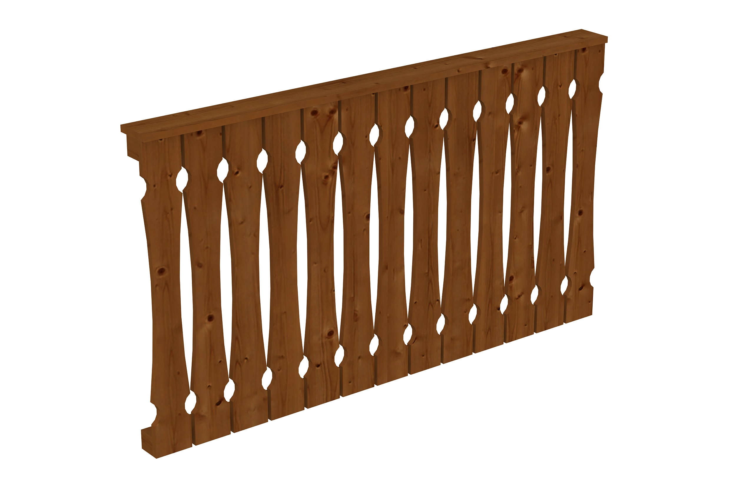 Balustrade balcony siding 170 x 96 cm, spruce, colour pre-treated in walnut