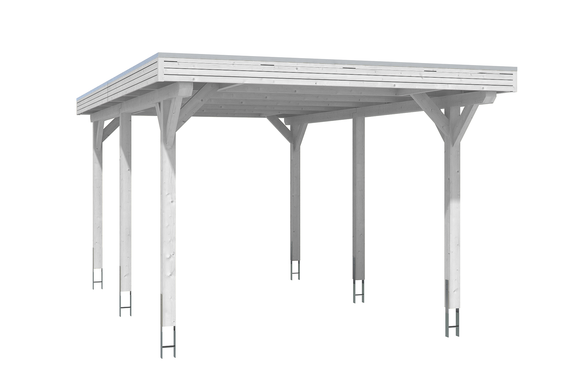Produktbild: Carport Spessart 355 x 604 cm, farblich behandelt in weiß