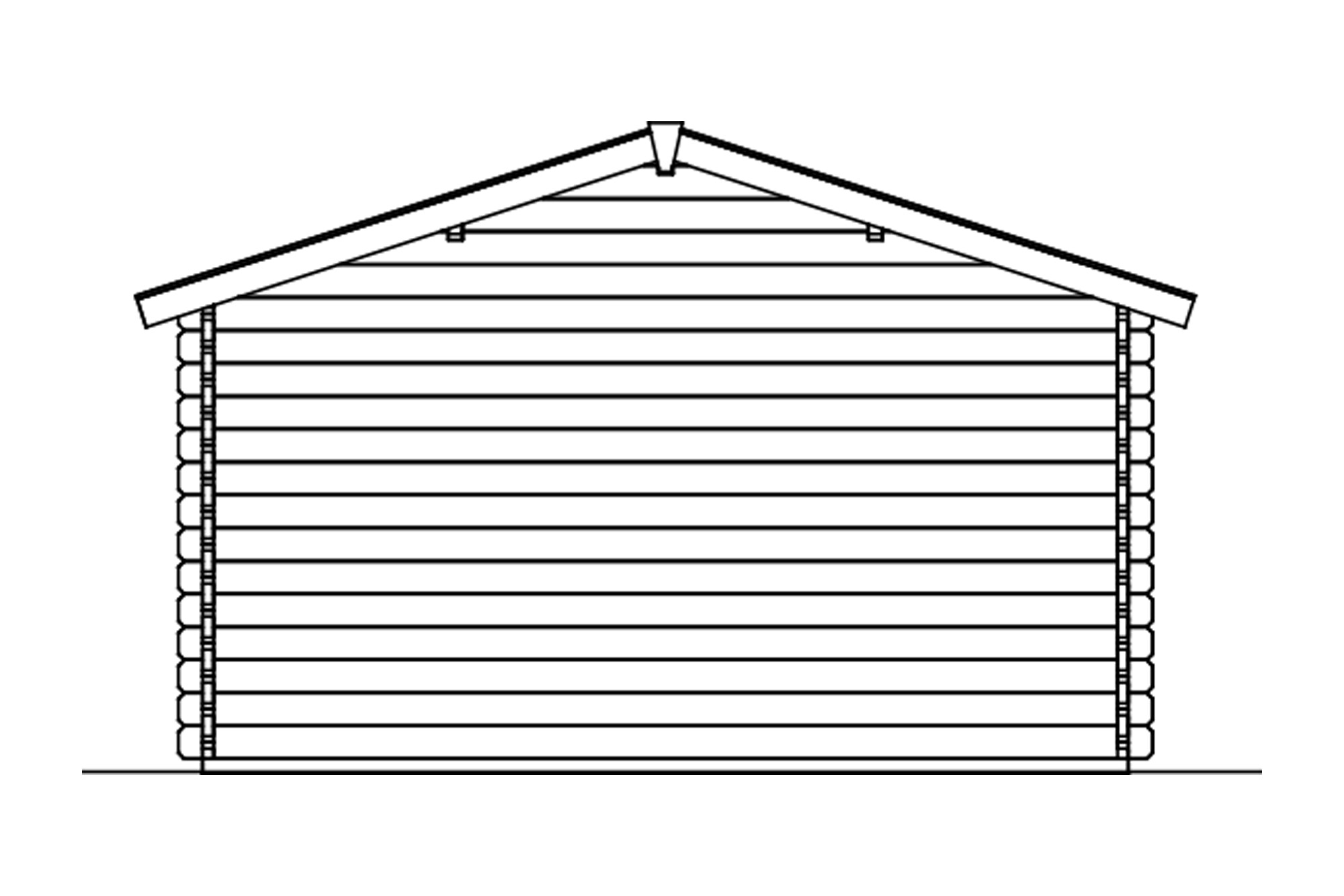 Log cabin Trondheim 2, 380 x 380 cm, untreated