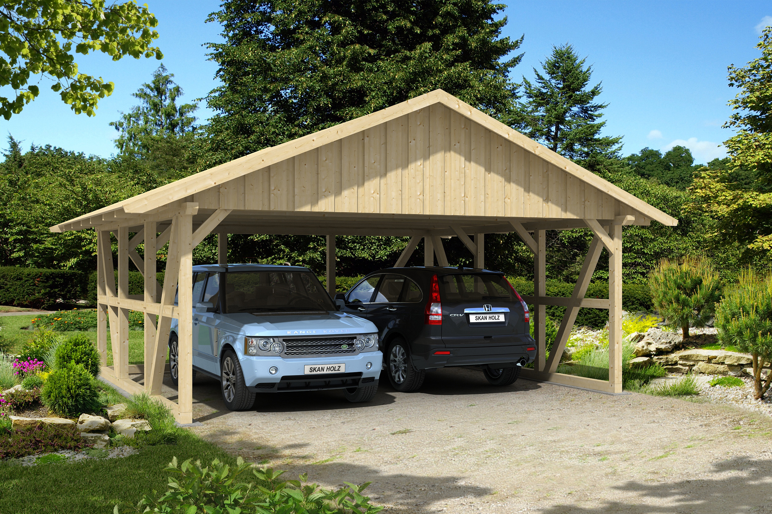 Carport Schwarzwald met achterwand