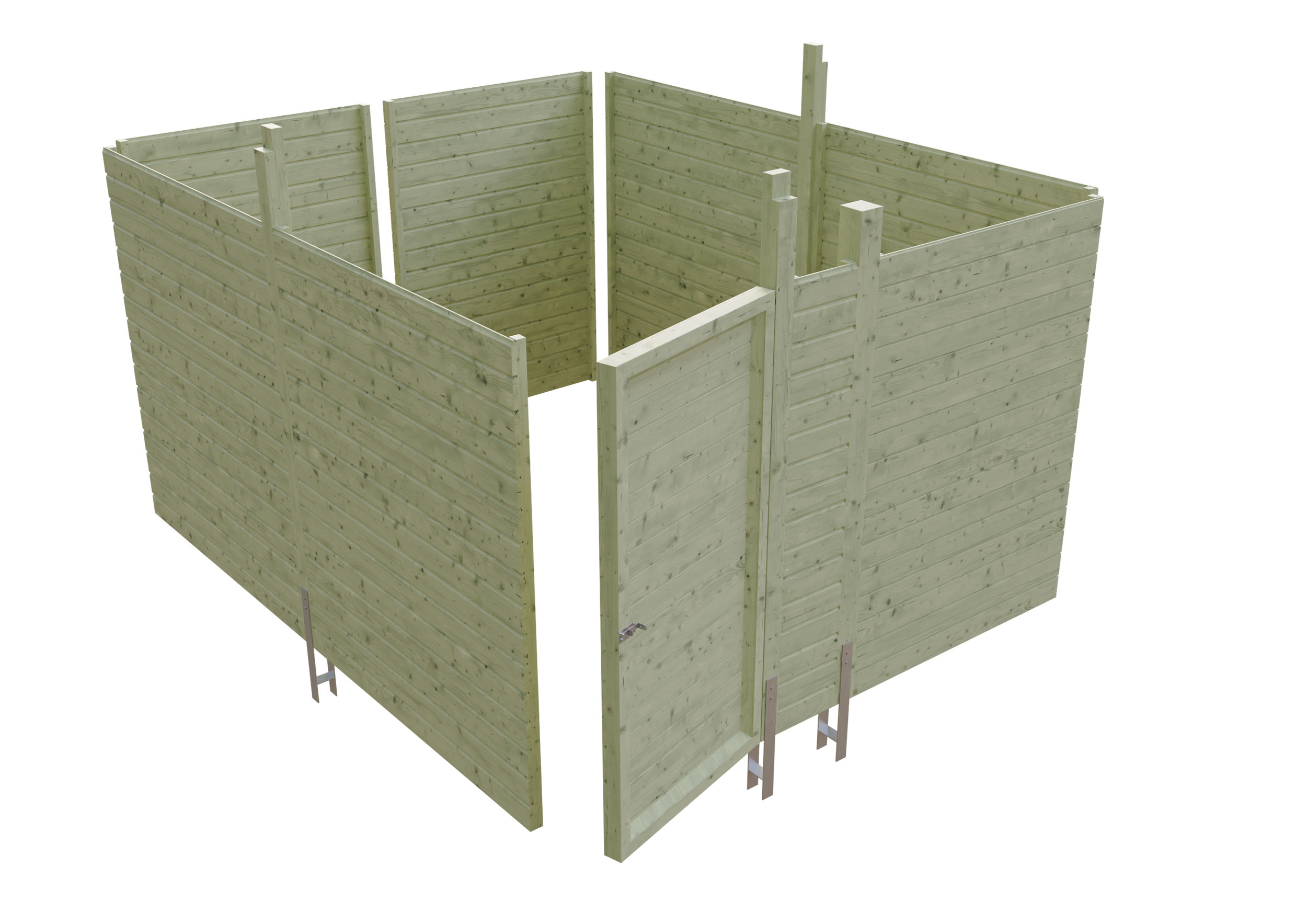 Abstellraum C4, 378x317cm, Profilschalung,  grün imprägniert