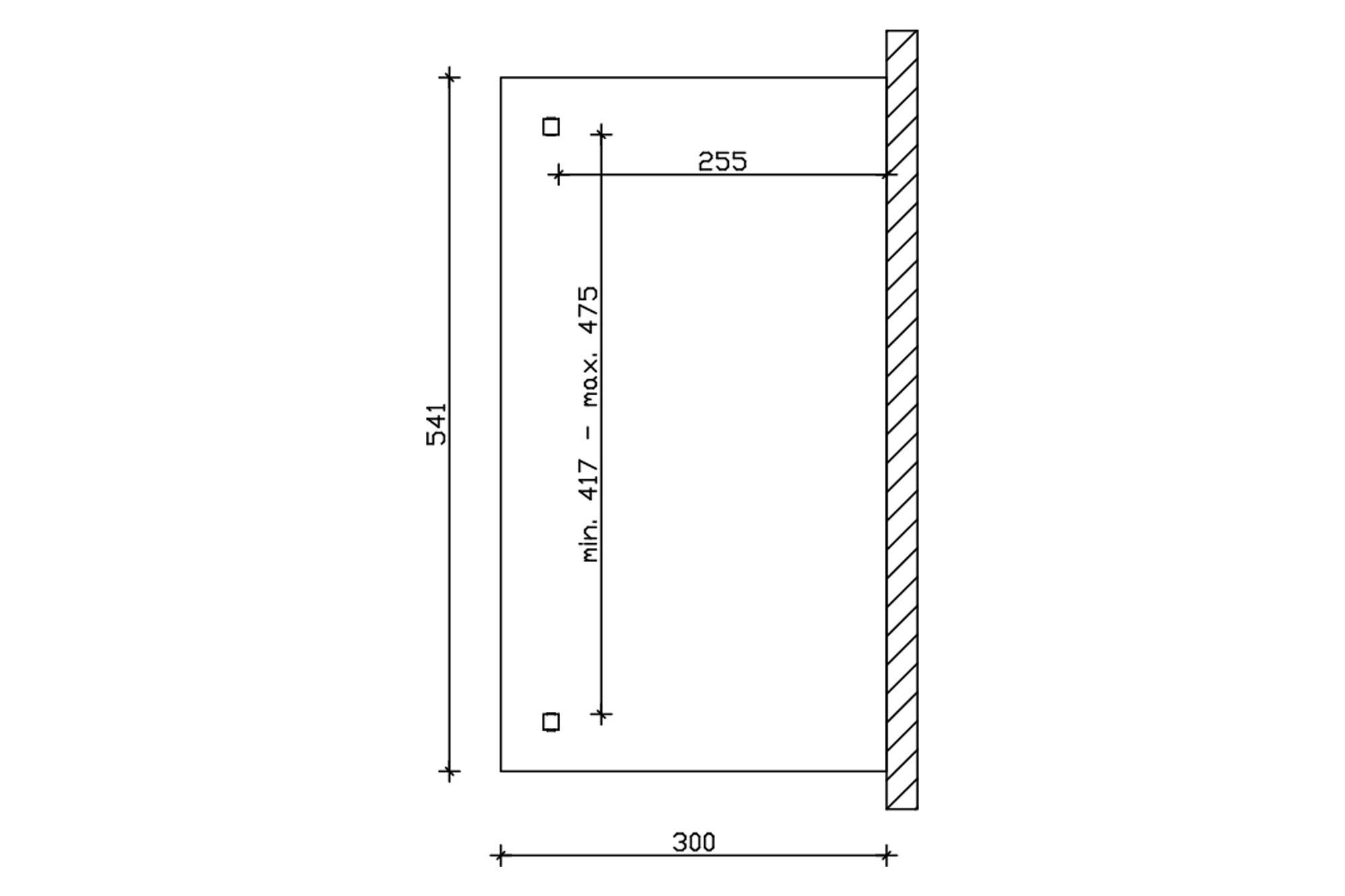 Grafik (Grundriss): Terrassenüberdachung Ancona 541x300 cm