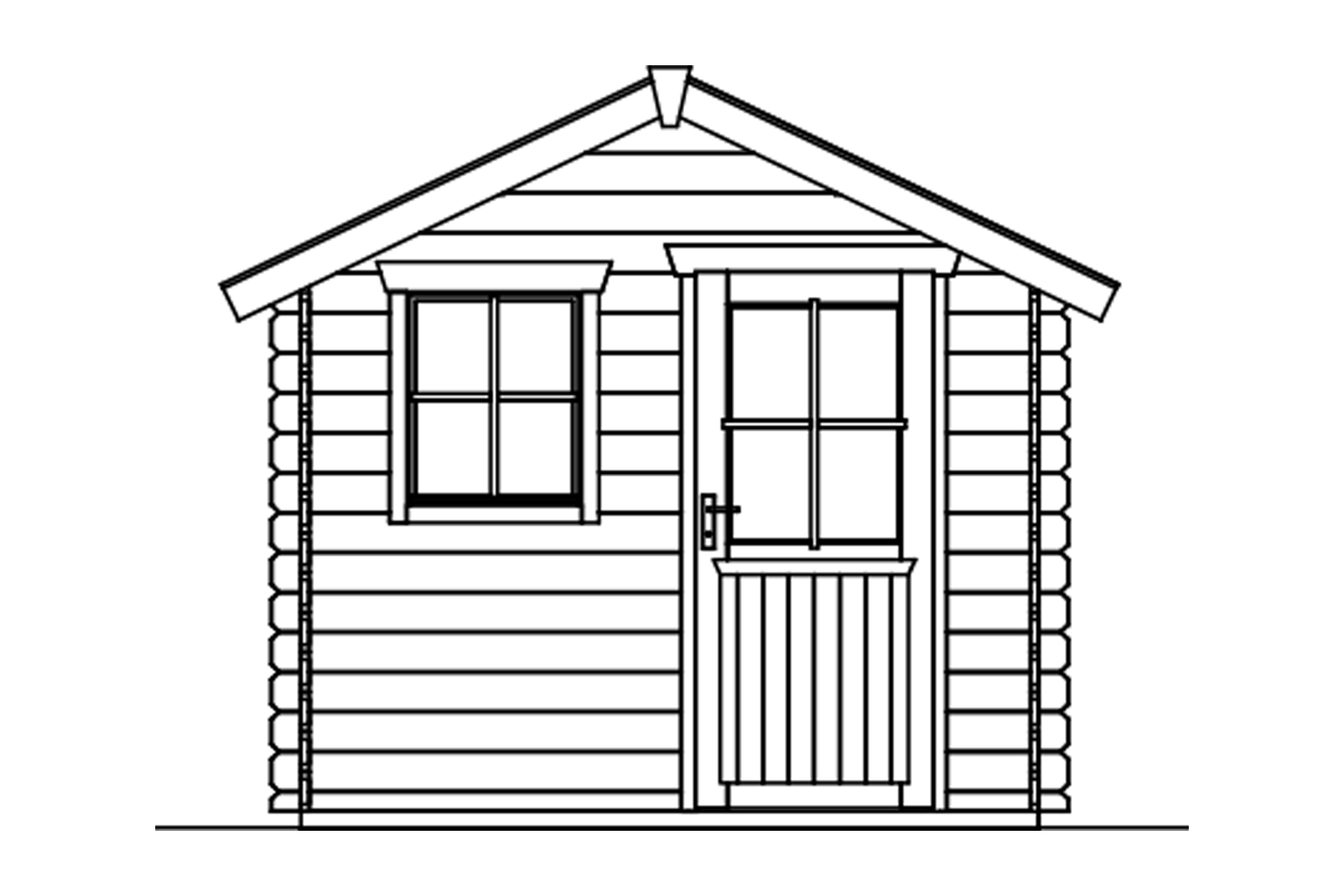 Grafik (Vorderansicht): Gartenhaus Porto