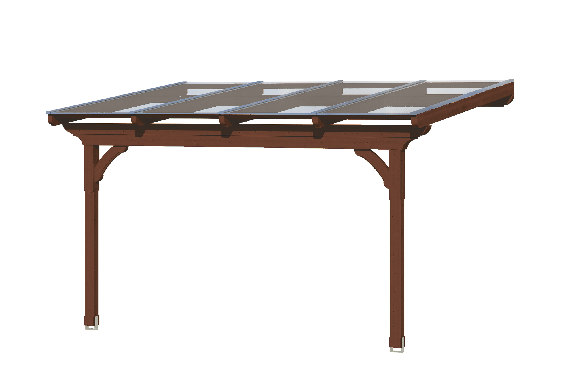 Produktbild: Terrassenüberdachung Ravenna, Breite 434 cm, farblich behandelt in nussbaum