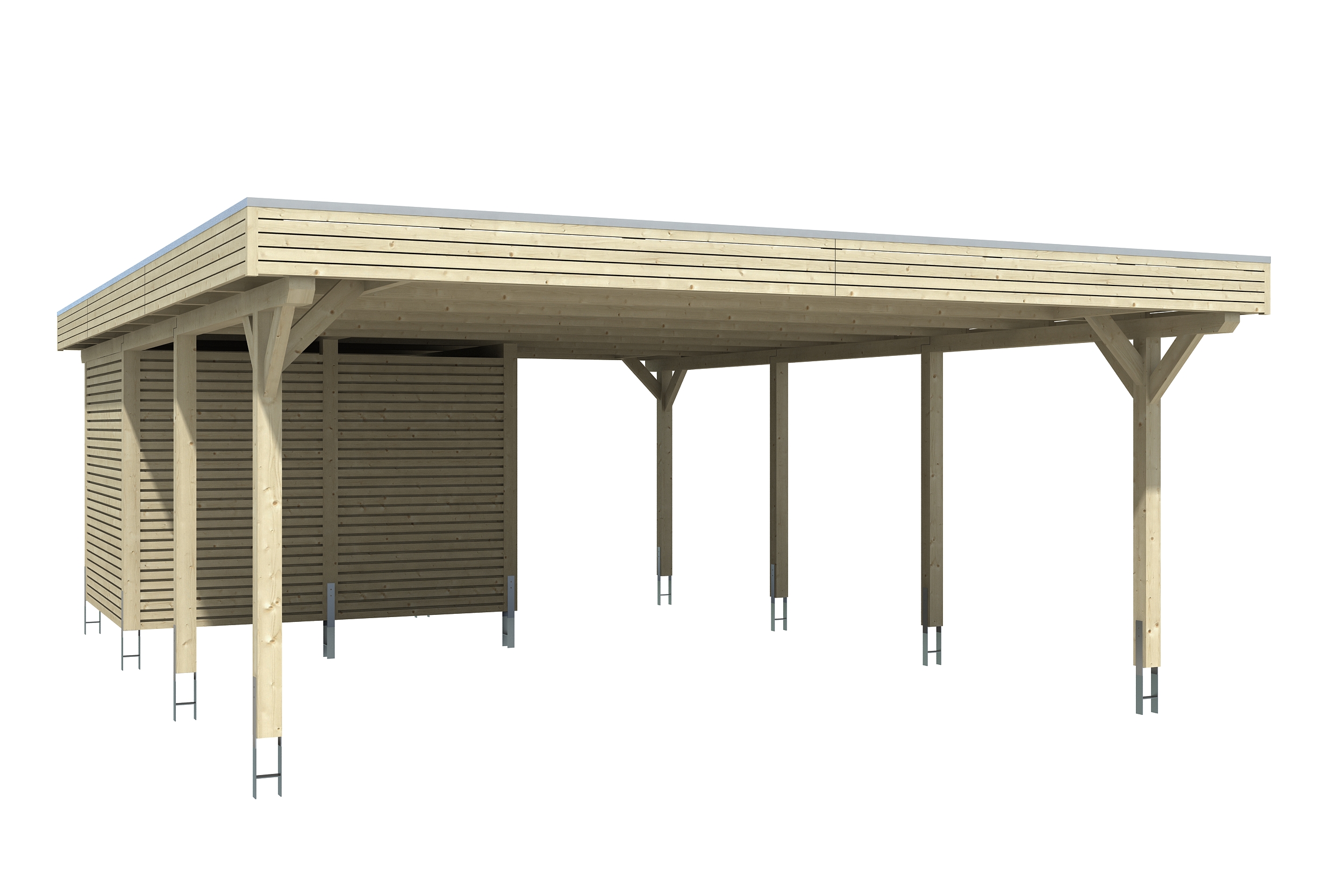 Produktbild: Carport Spessart 611 x 846 cm mit Abstellraum
