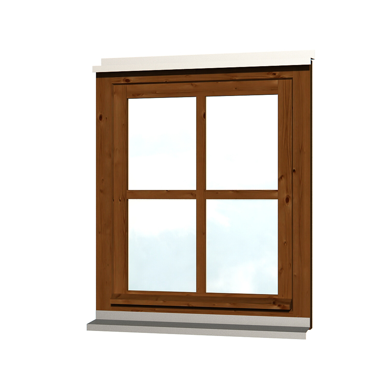 Single window for Carports 69,1 x 82,1 cm, colour pre-treated in walnut