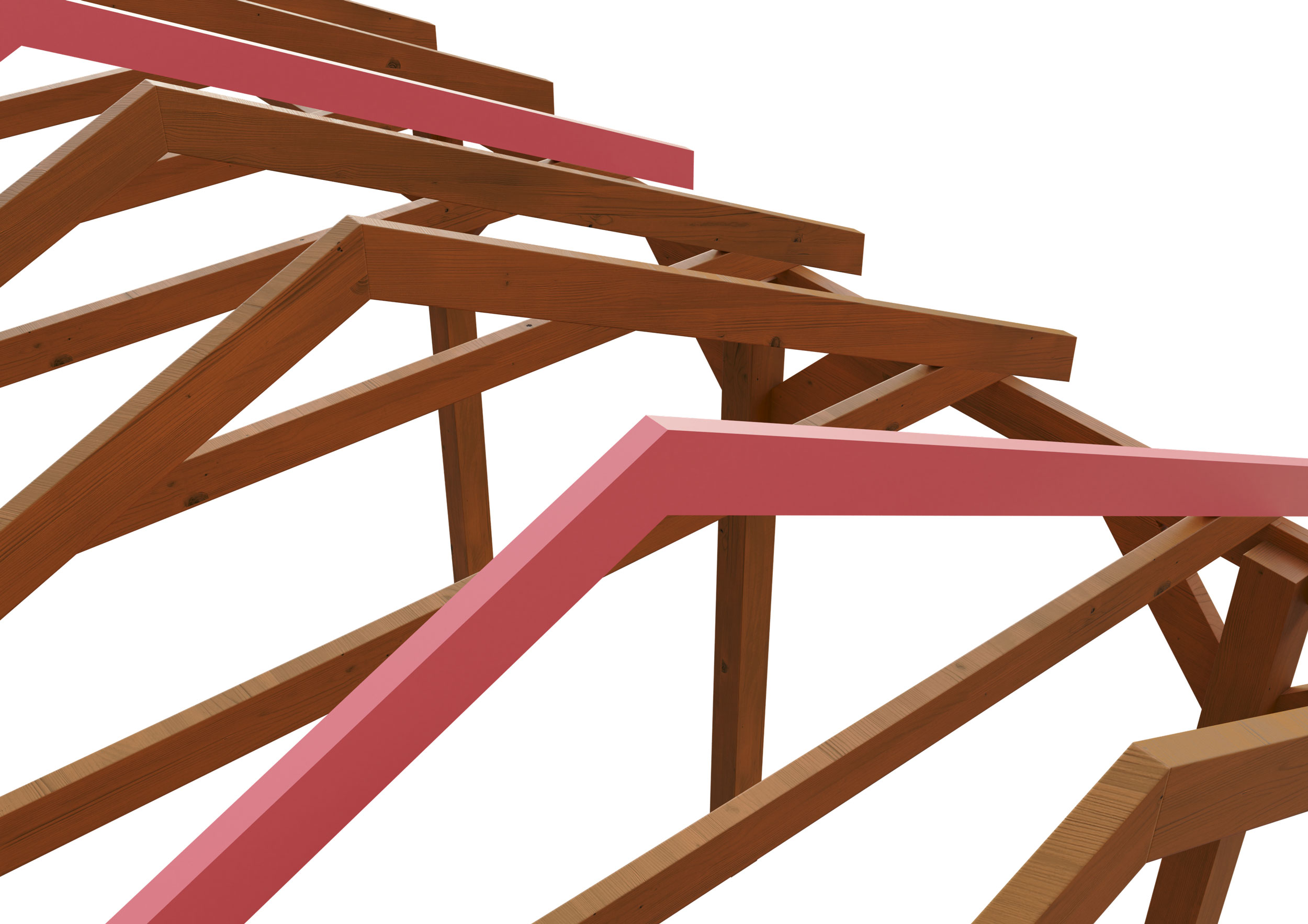 Schneelasterhöhung Carport 620 x 900 cm, nussbaum