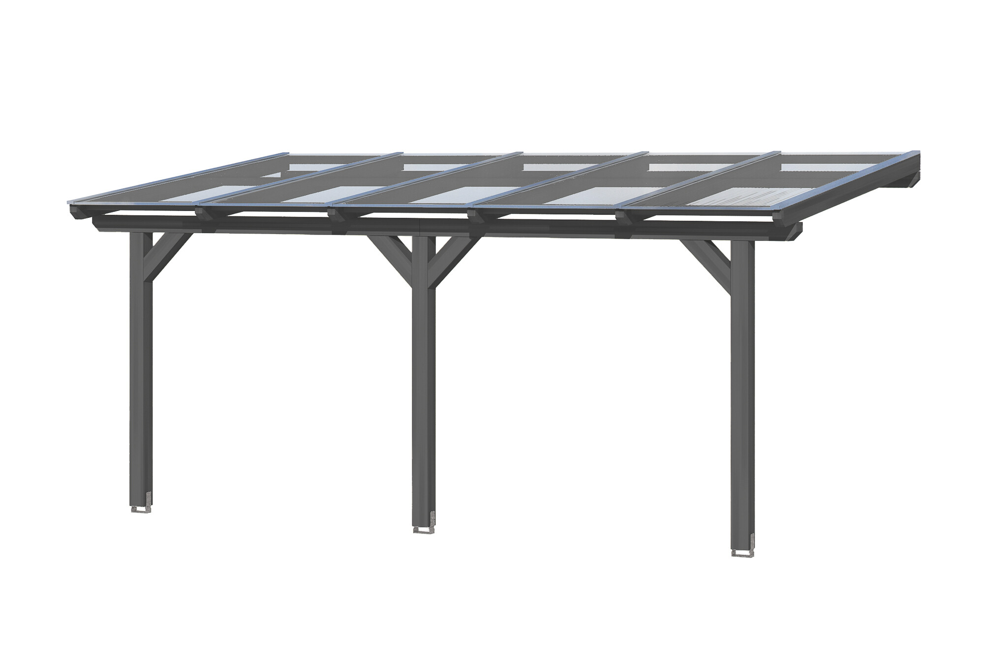 Terrace roof Bormio 541 x 300 cm, glulam, colour pre-treated slate-grey