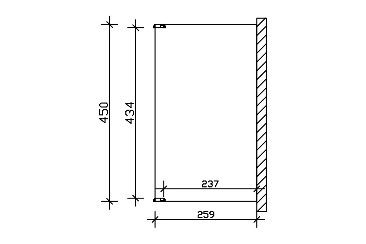 Grafik (Grundriss): Terrassenüberdachung Novara 450x259 cm