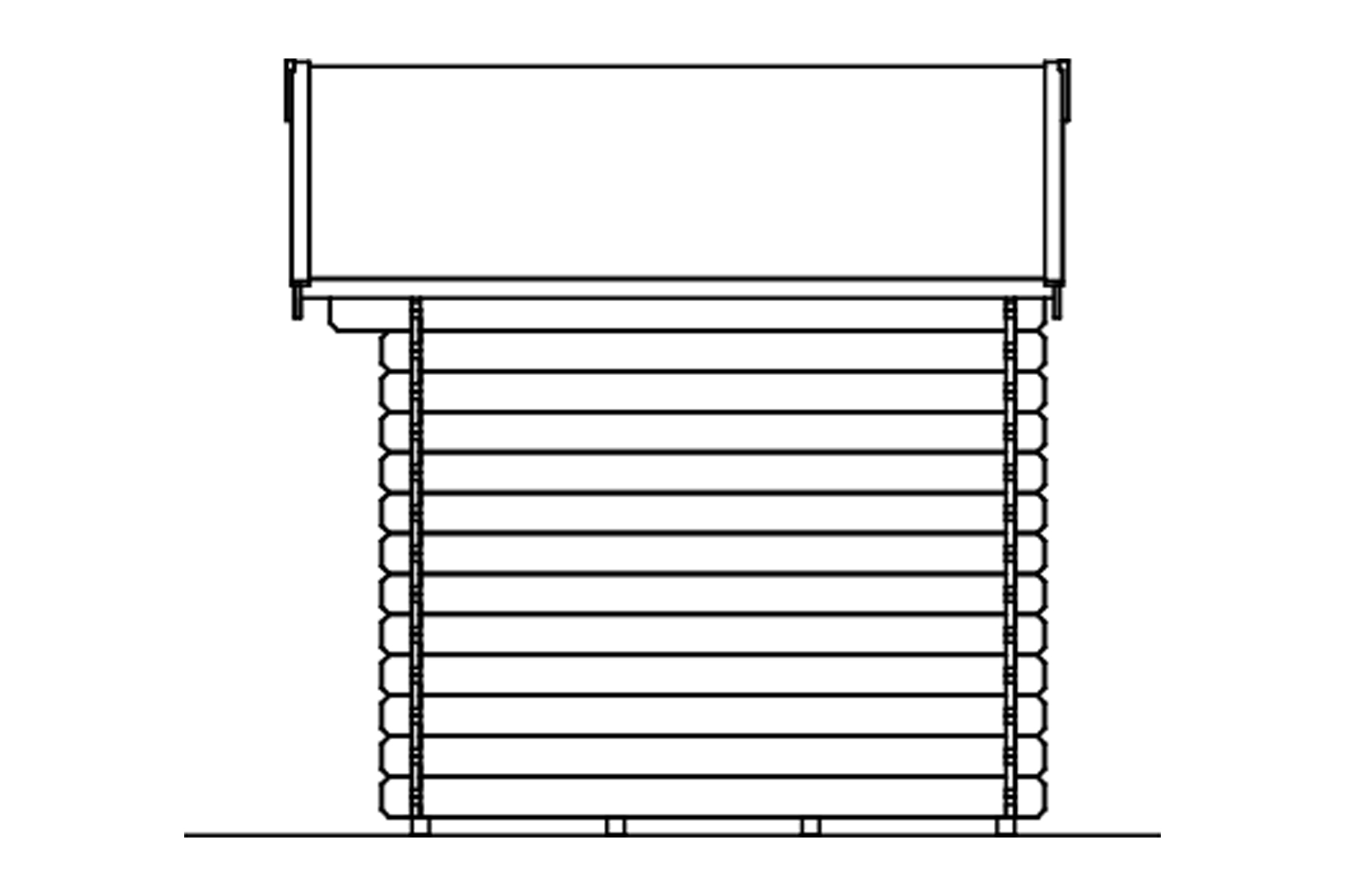 Grafik (Ansicht rechts): Gartenhaus Porto 1
