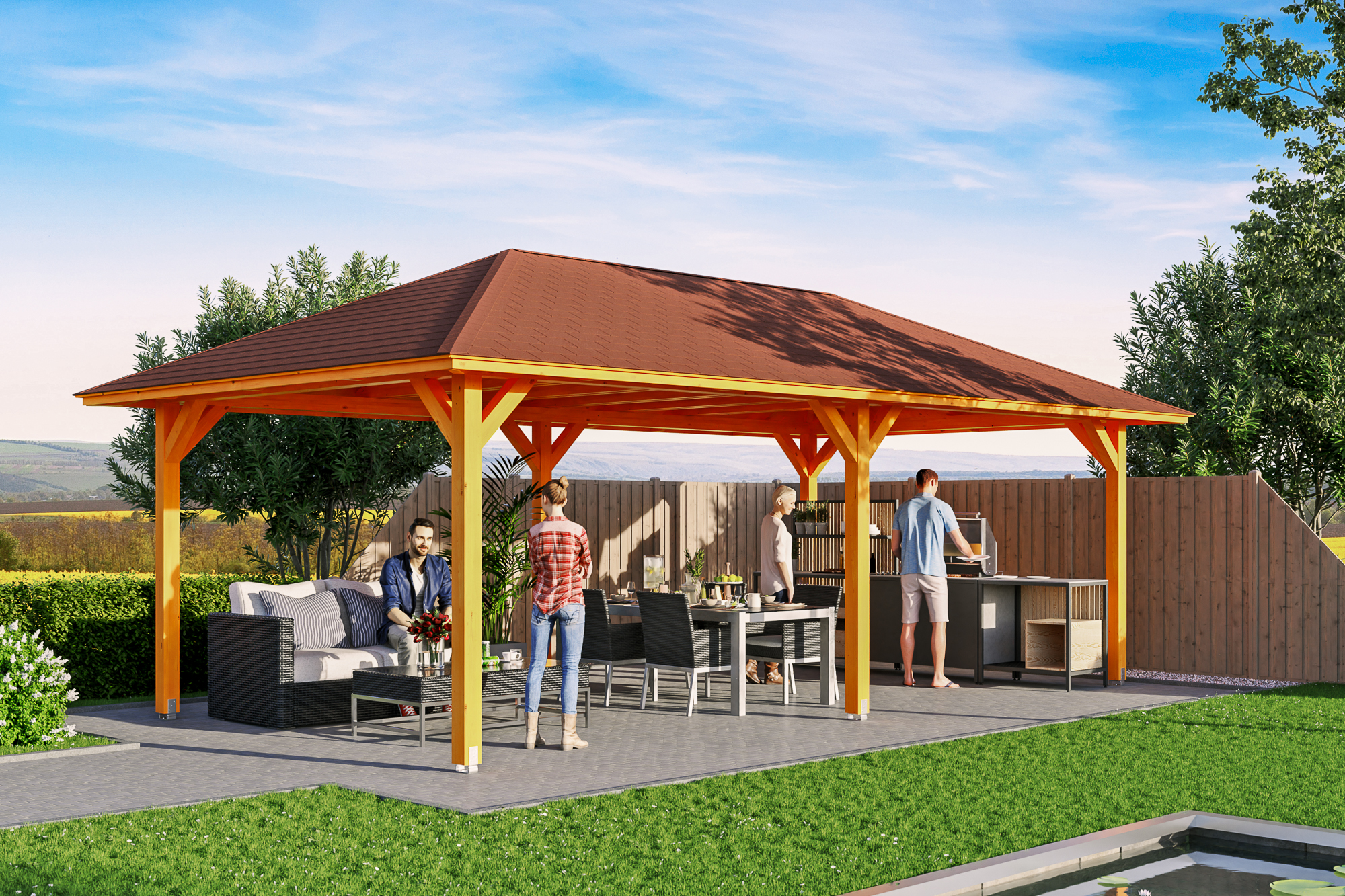 Ambientebild: Pavillon Orleans 2, farblich behandelt in eiche hell