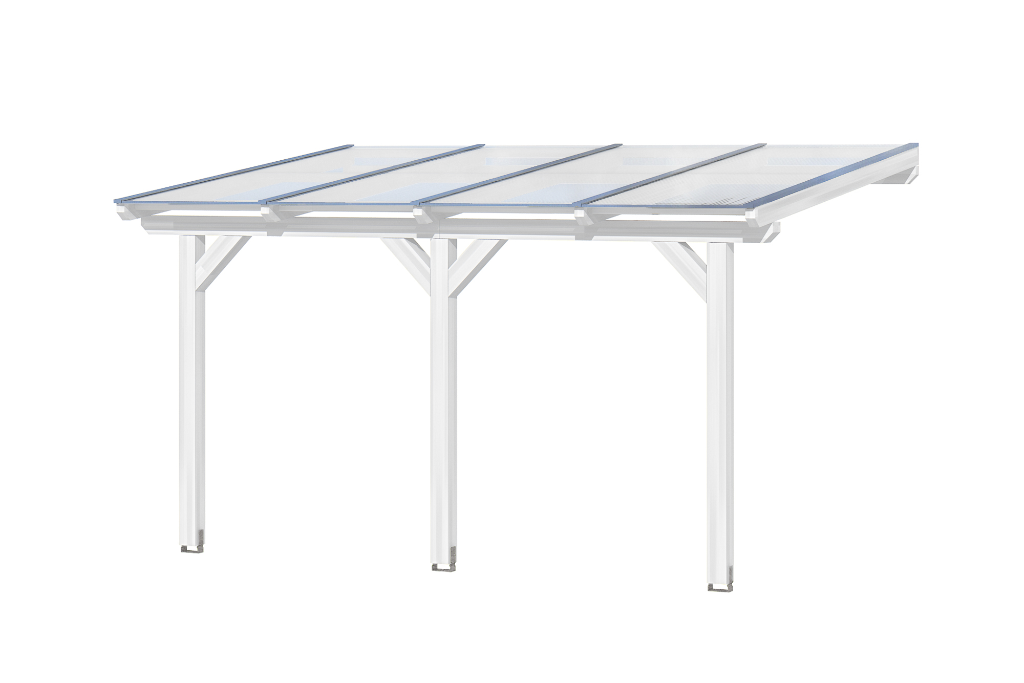 Terrasoverkapping Bormio 434 x 400 cm, gelamineerd hout, gelakt in wit