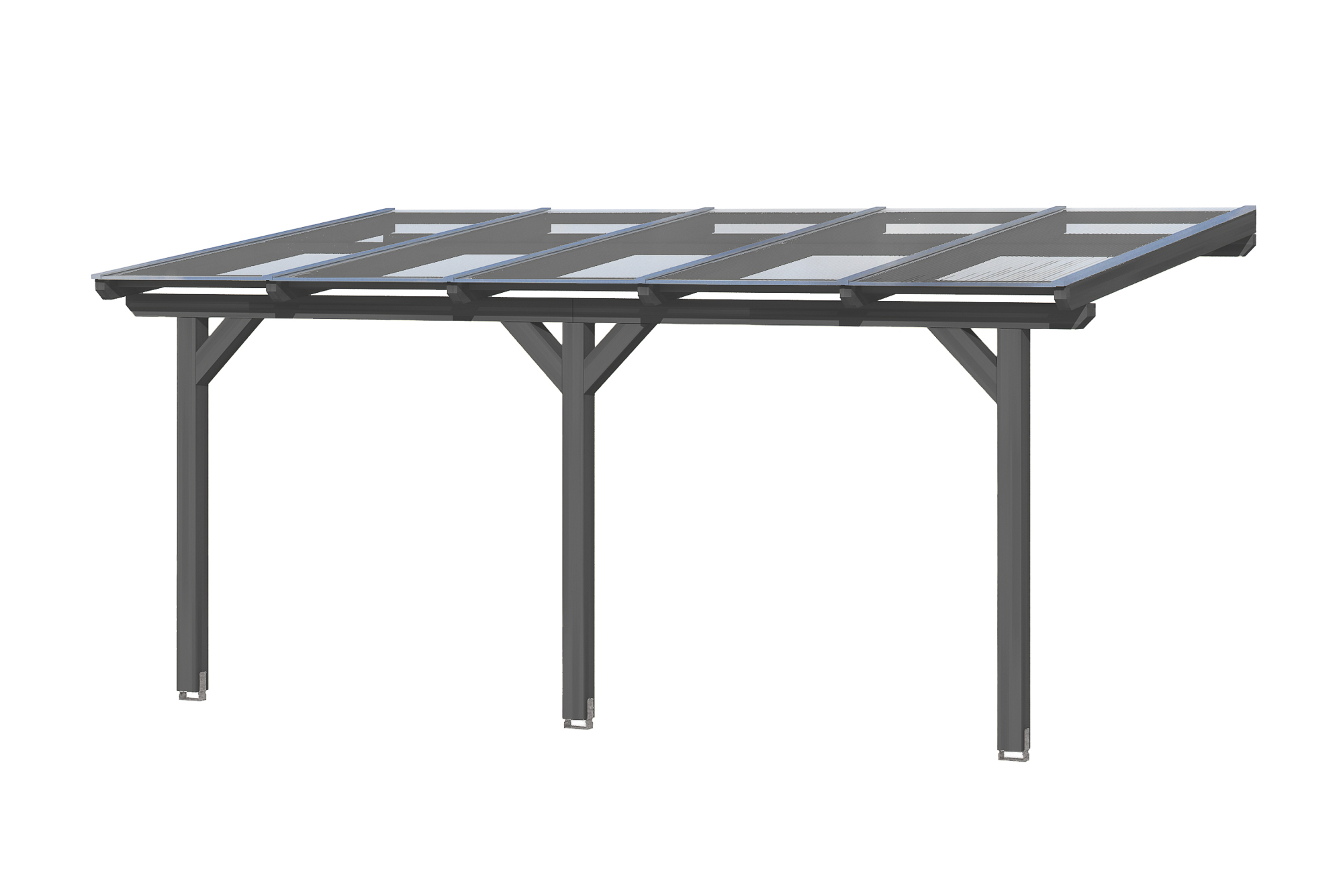 Produktbild: Terrassenüberdachung Andria/Bormio, Breite 541 cm, farblich behandelt in schiefergrau