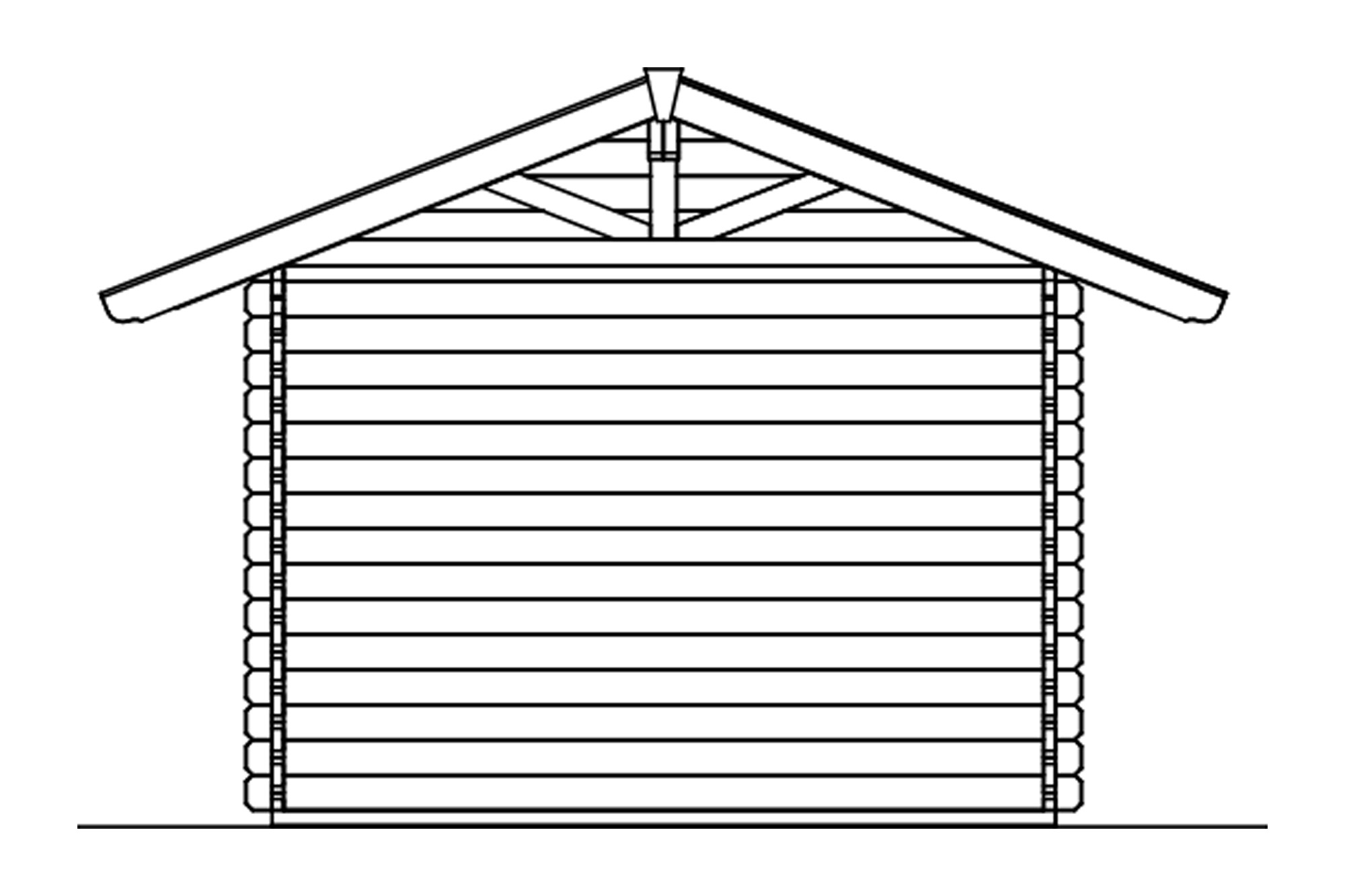 Abri de jardin AROSA 2, 300x300cm, 45mm, non traité