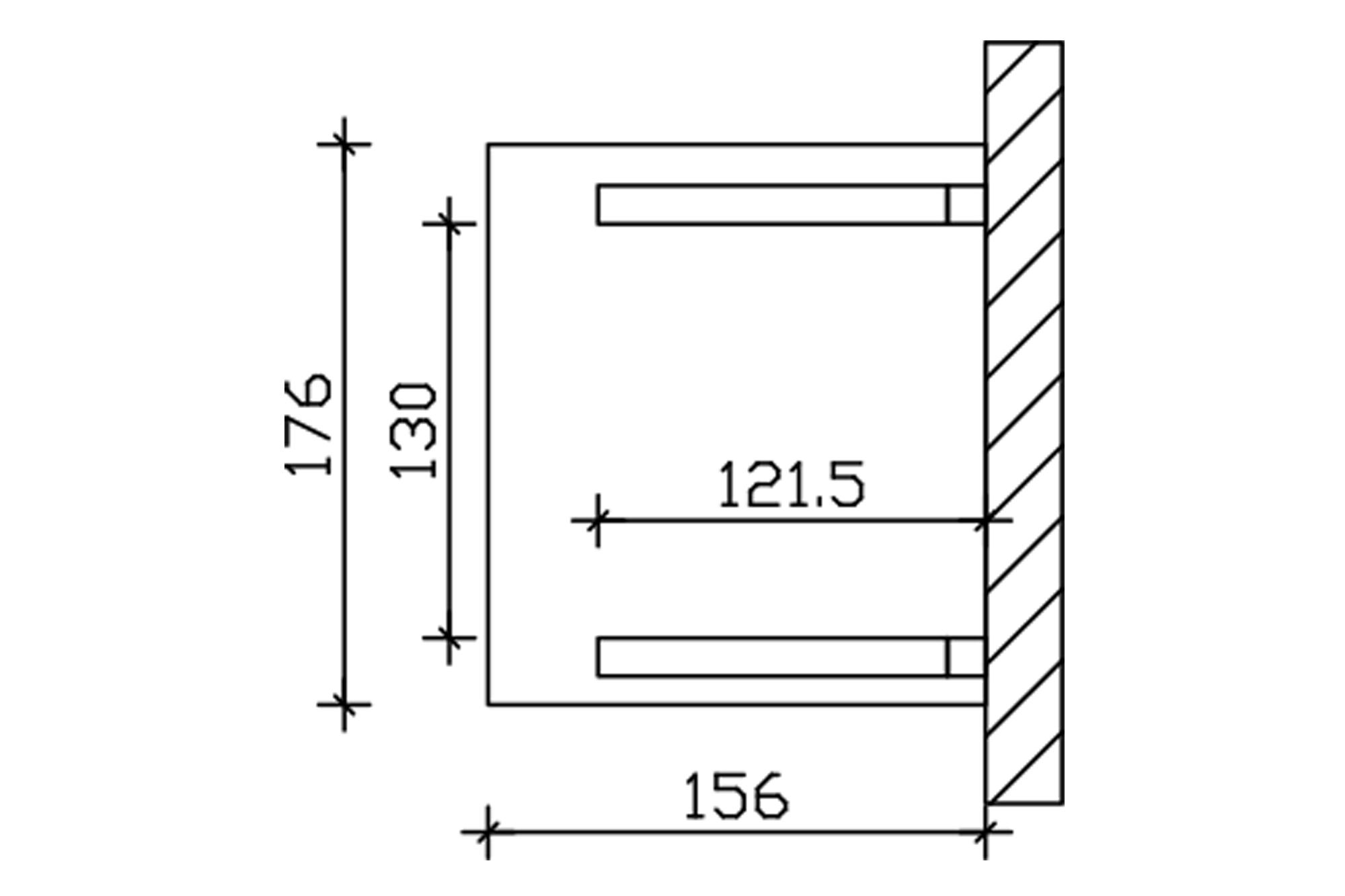 Huisdeur-afdak Potsdam 2, schuin dak 176x156cm, gelakt in licht eiken