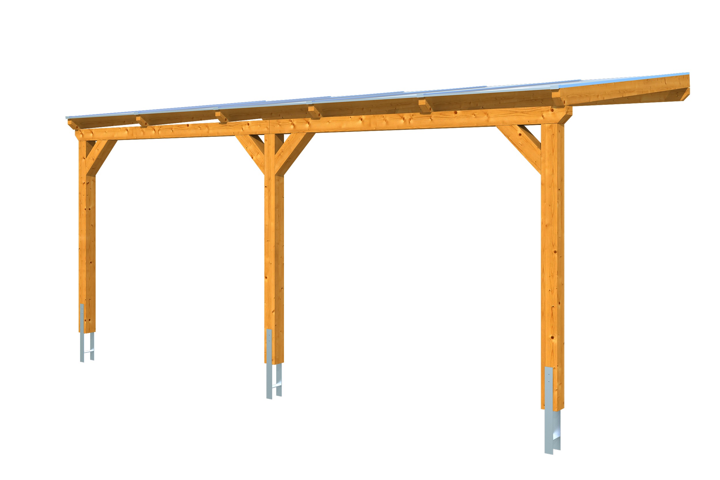 Produktbild: Carport Vogtland 300 x 541 cm, farblich behandelt in eiche hell