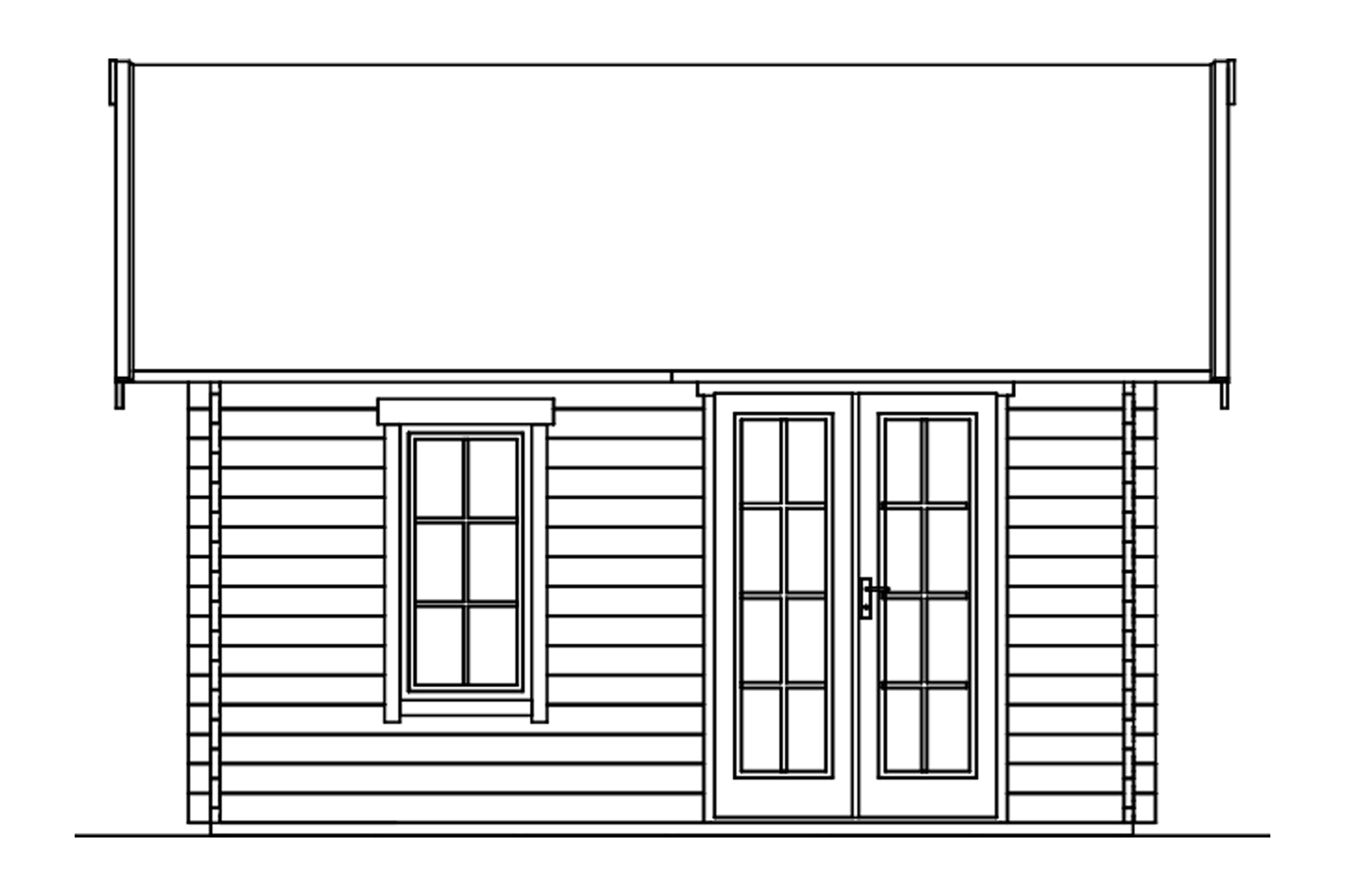 Zahradní domek BERN 1, 45plus, 420 x 420 cm, 19 mm profilové bednění s perem a drážkou, neošetřené