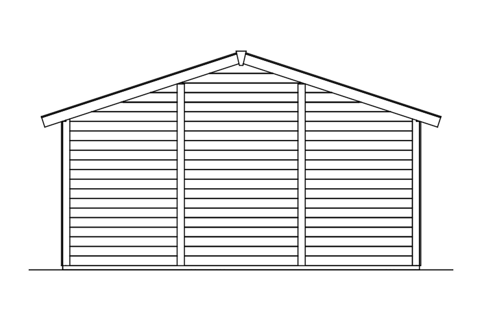 Garage bois VARBERG 2, 500x525cm, 45mm, traitement coloré gris ardoise