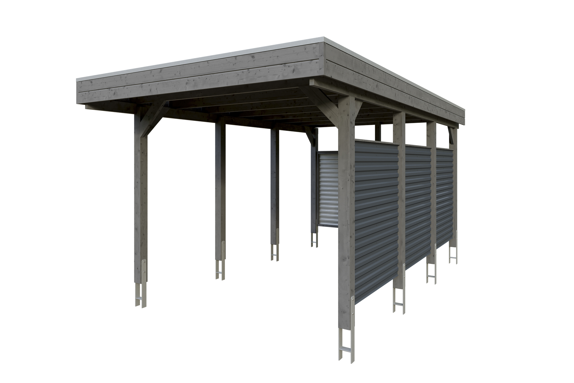 Produktbild: Carport Friesland Set 11, 314 x 555 cm, farblich behandelt in schiefergrau
