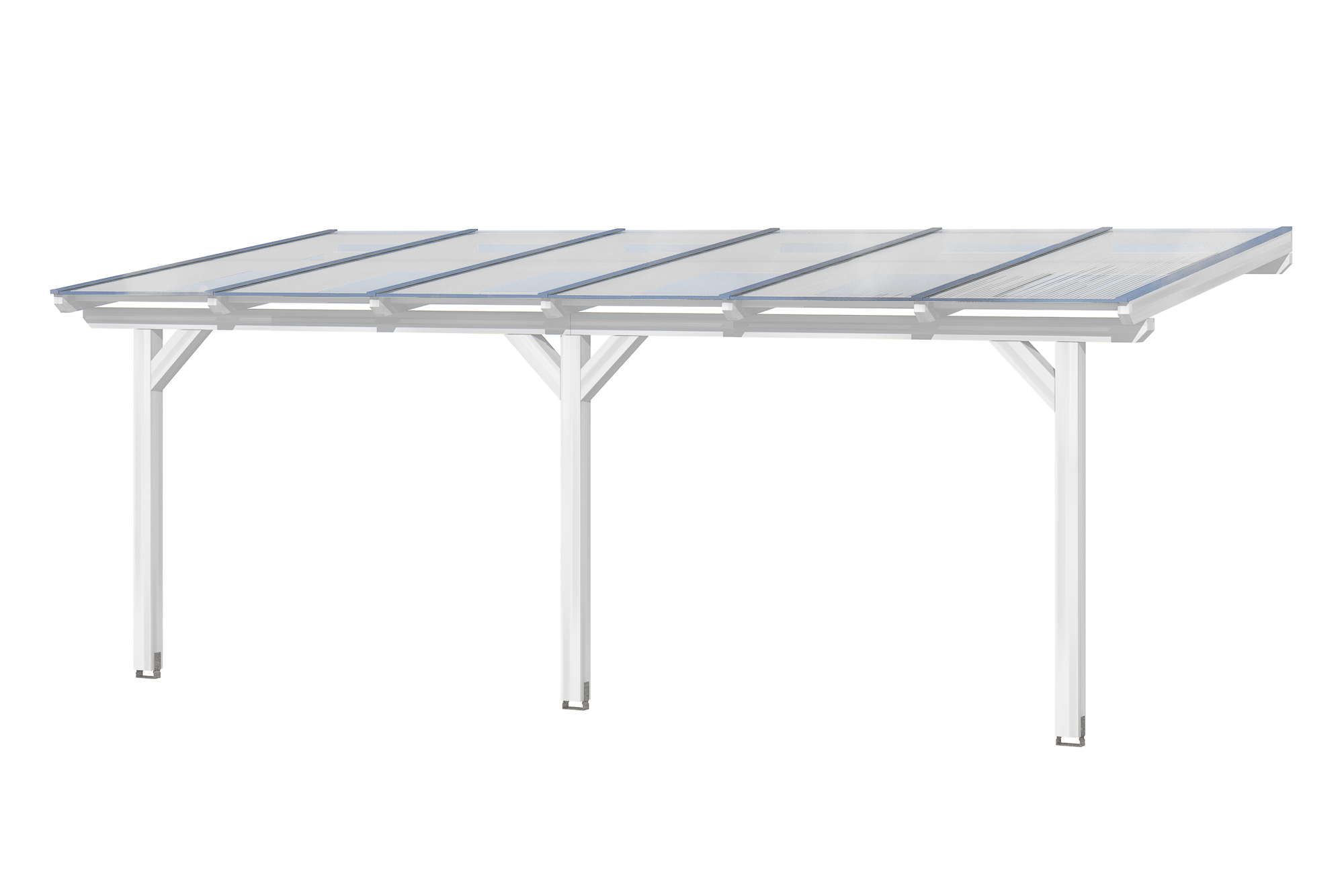 Terrace roof Andria 648 x 350 cm, glulam, white