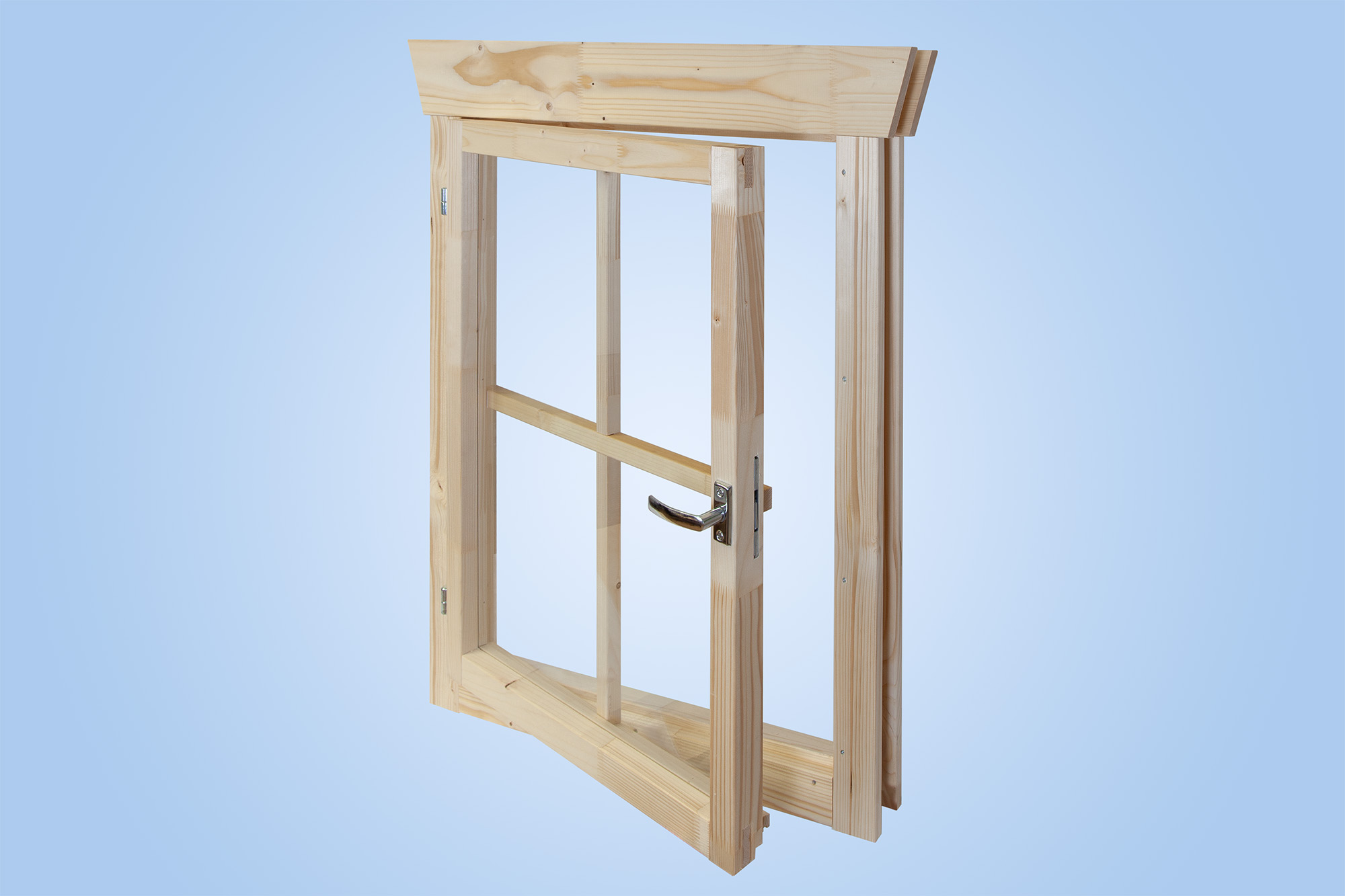 Fenster geöffnet, Darstellung mit Sprossen