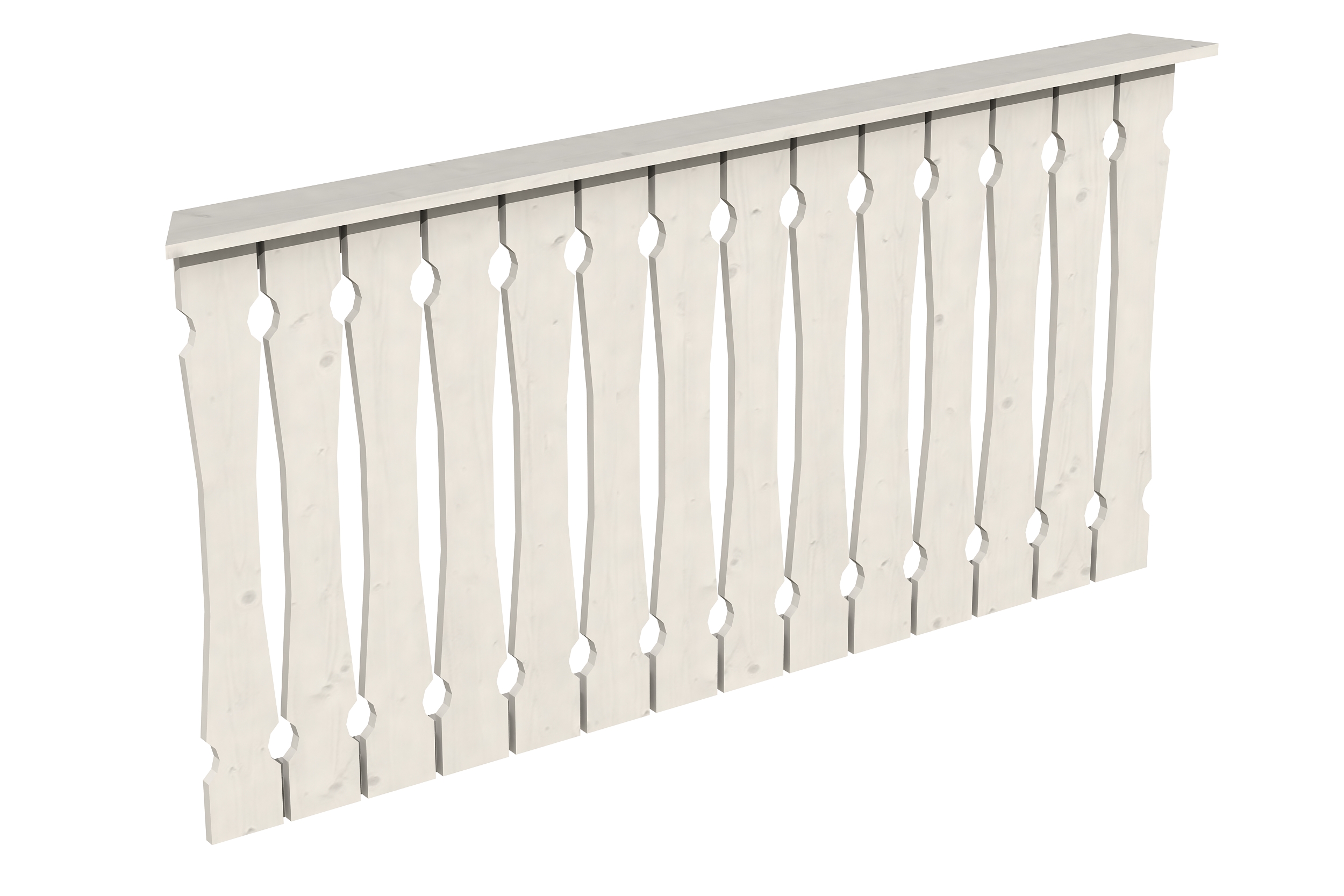 Brüstung Balkonschalung 180 x 96 cm, Fichte, weiß