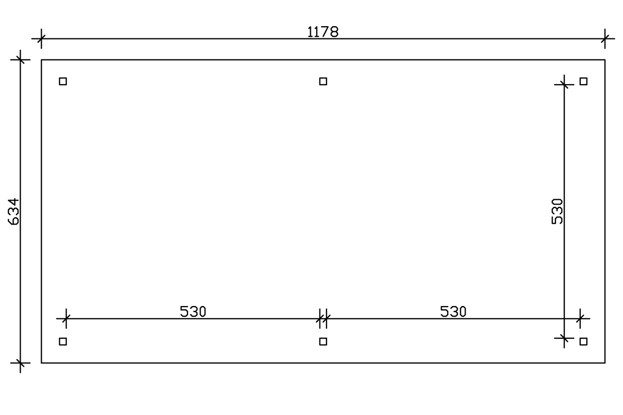 Grafik (Grundriss): Carport Taunus 1176 x 634 cm
