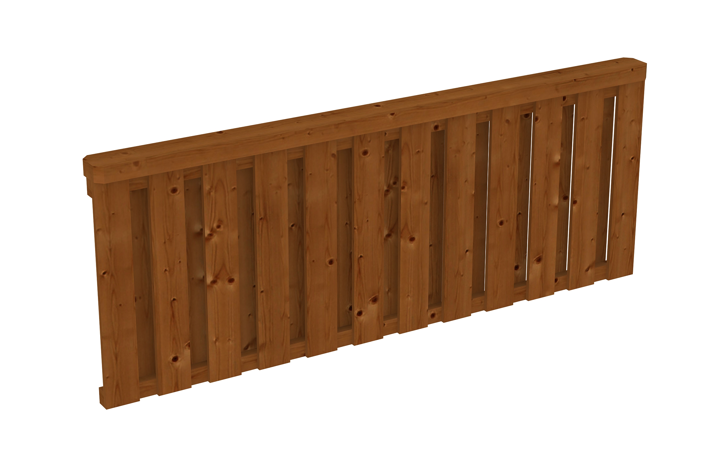 Brüstung Deckelschalung 220 x 84 cm, Douglasie, nussbaum