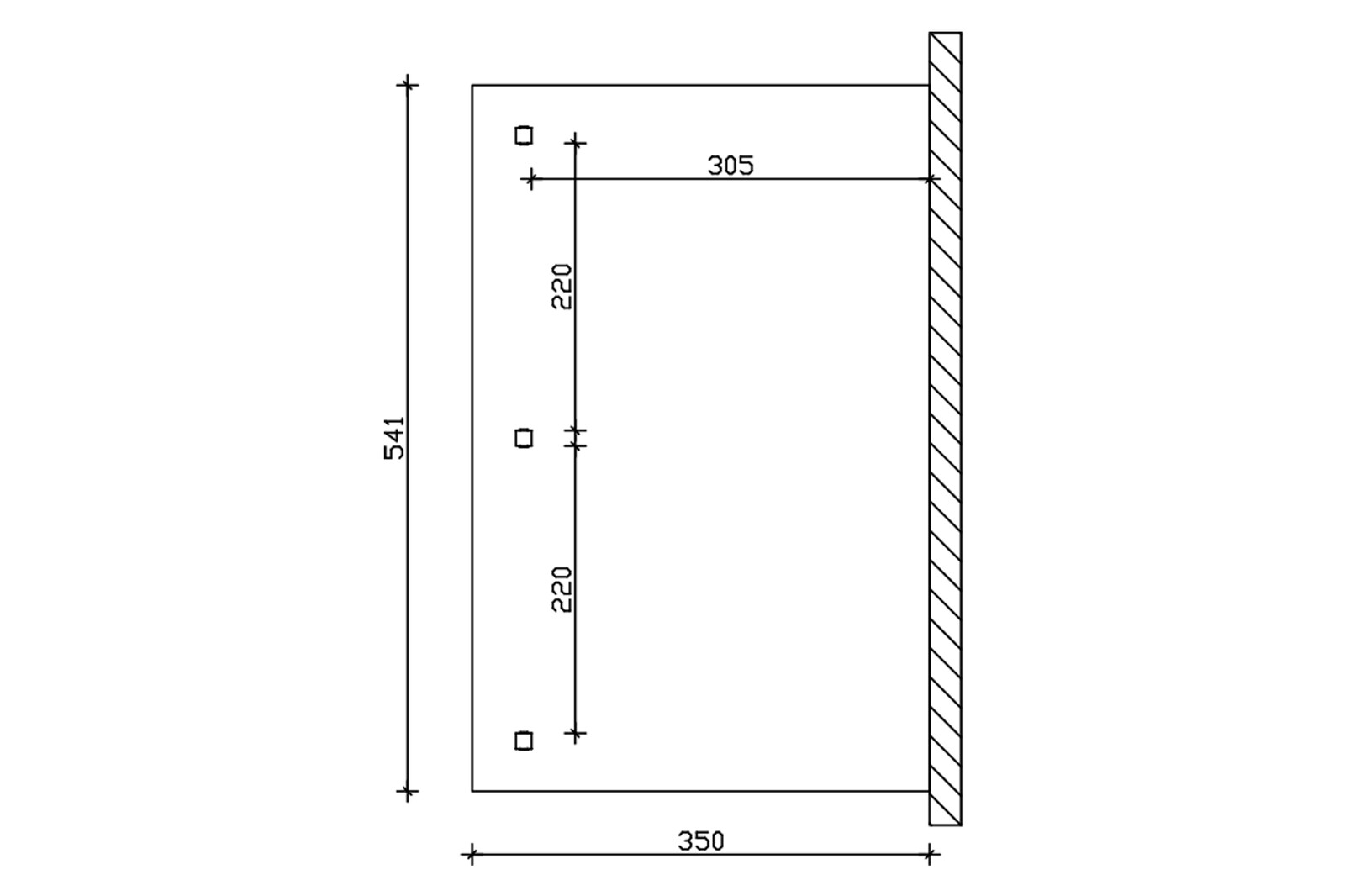 Terrace roof Andria 541 x 350 cm, glulam, untreated