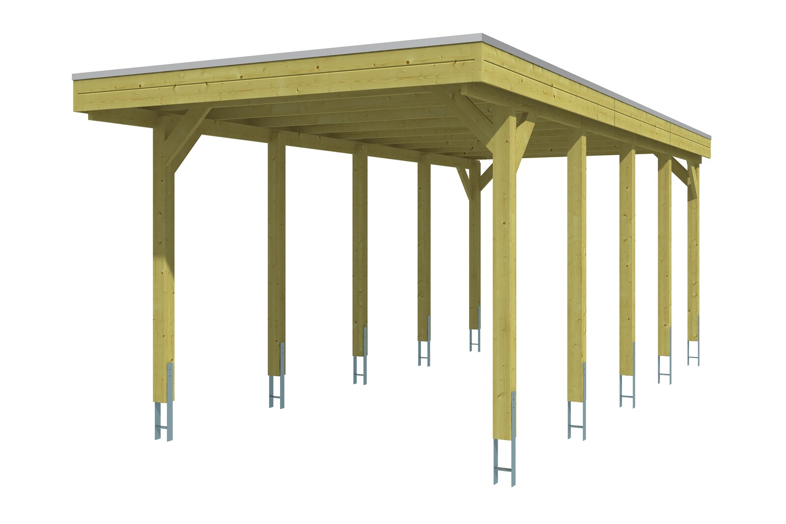 Carport Friesland 314 x 708 cm mit Aluminiumdach