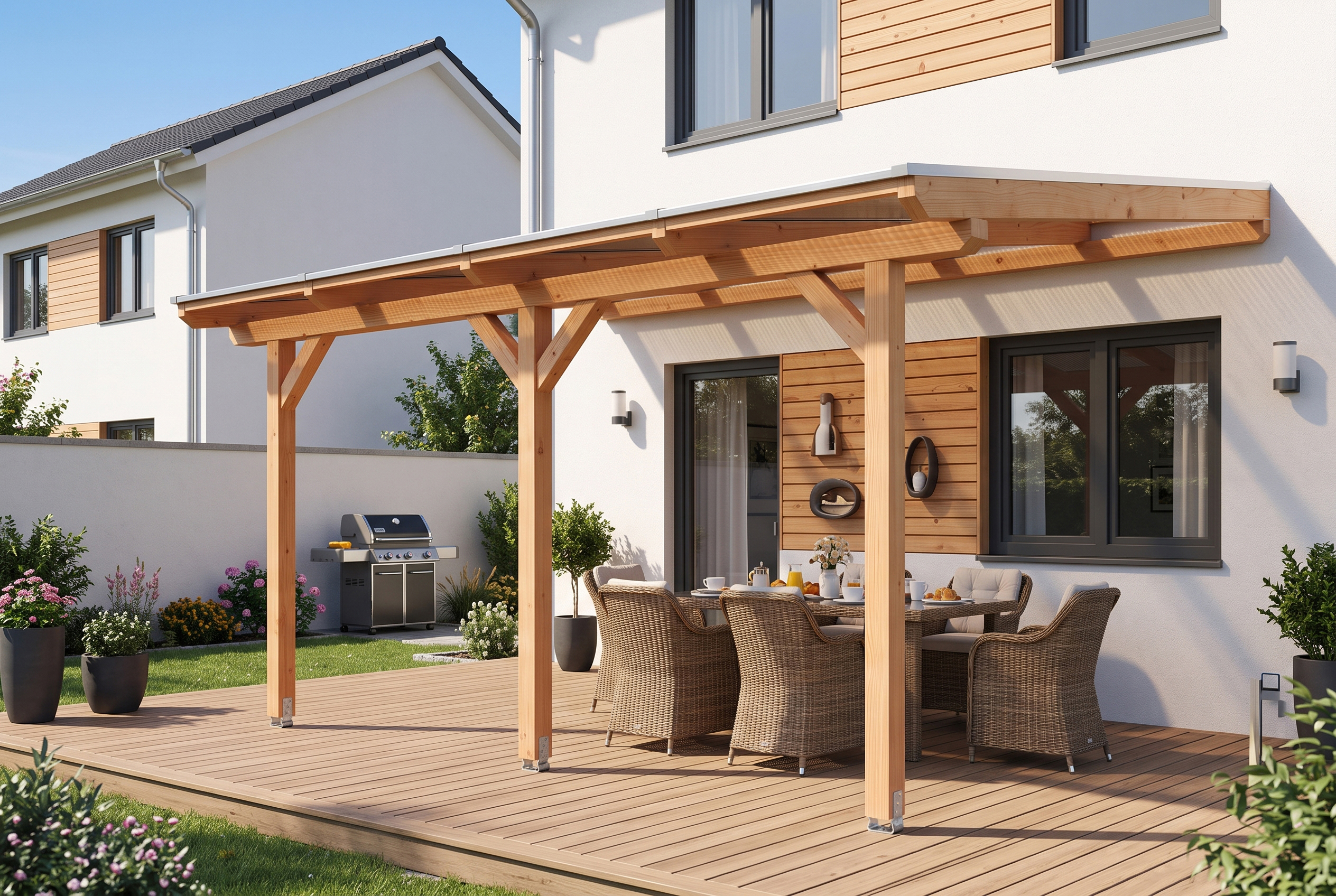 Rimola terrace roof, 434 x 235 cm, douglas fir, natural