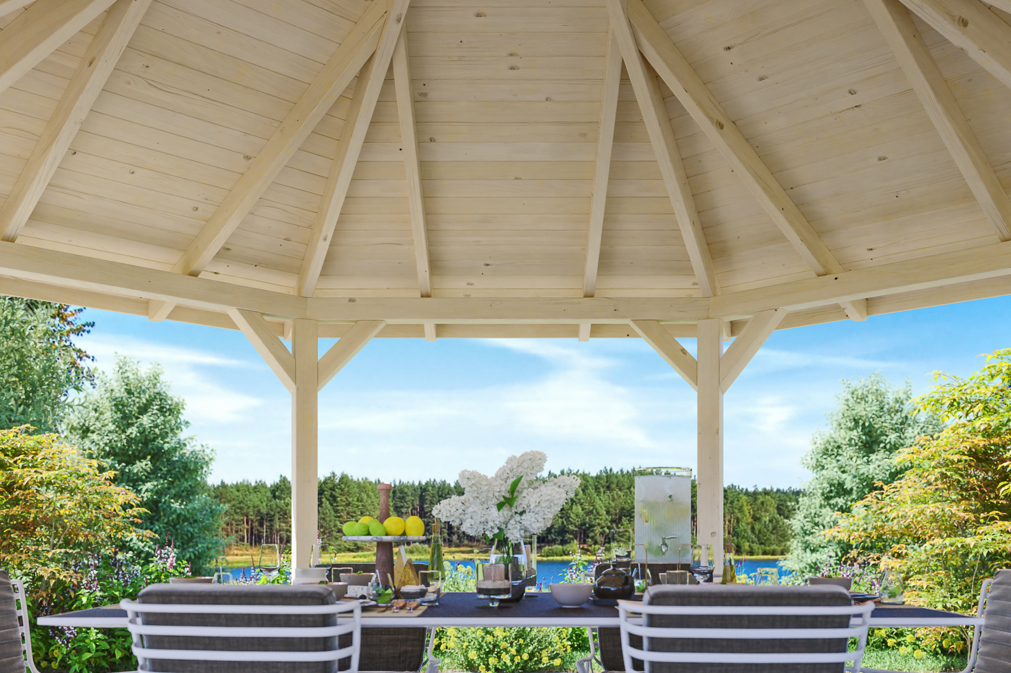 Detailbild: Innenansicht Pavillon Nancy 3, farblich unbehandelt