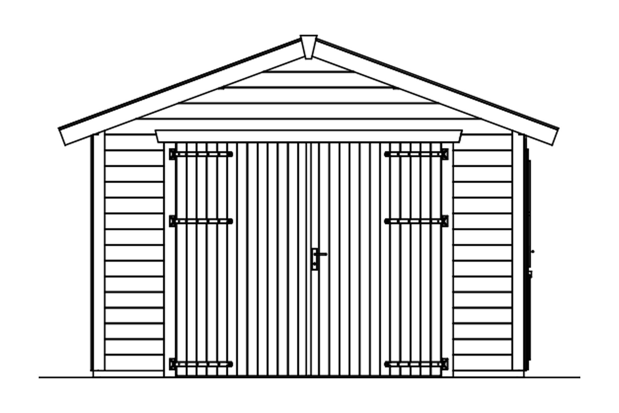 Holzgarage Varberg 1, 370 x 525 cm, natur