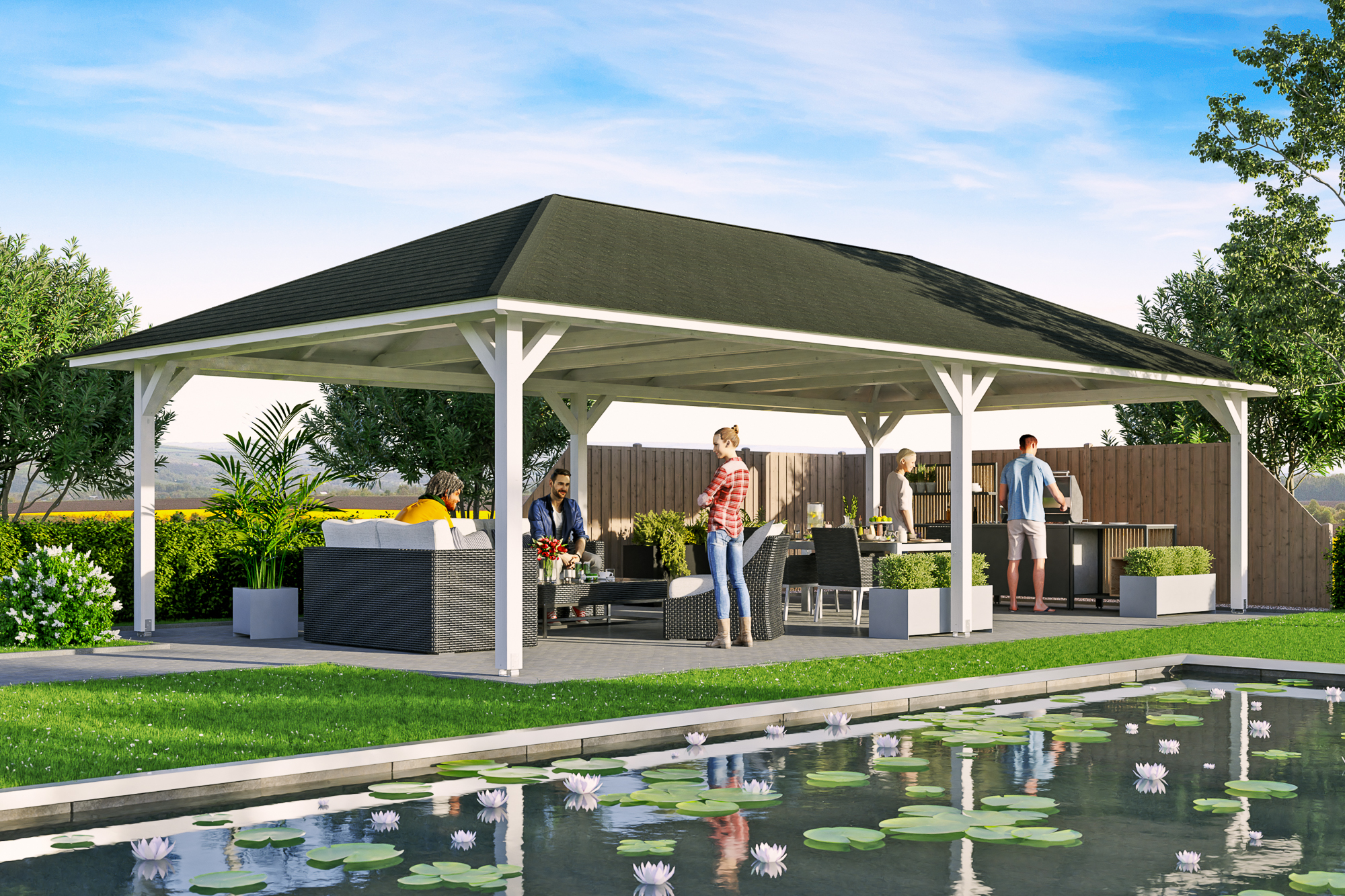 Ambientebild: Pavillon Orleans 4, farblich behandelt in weiß