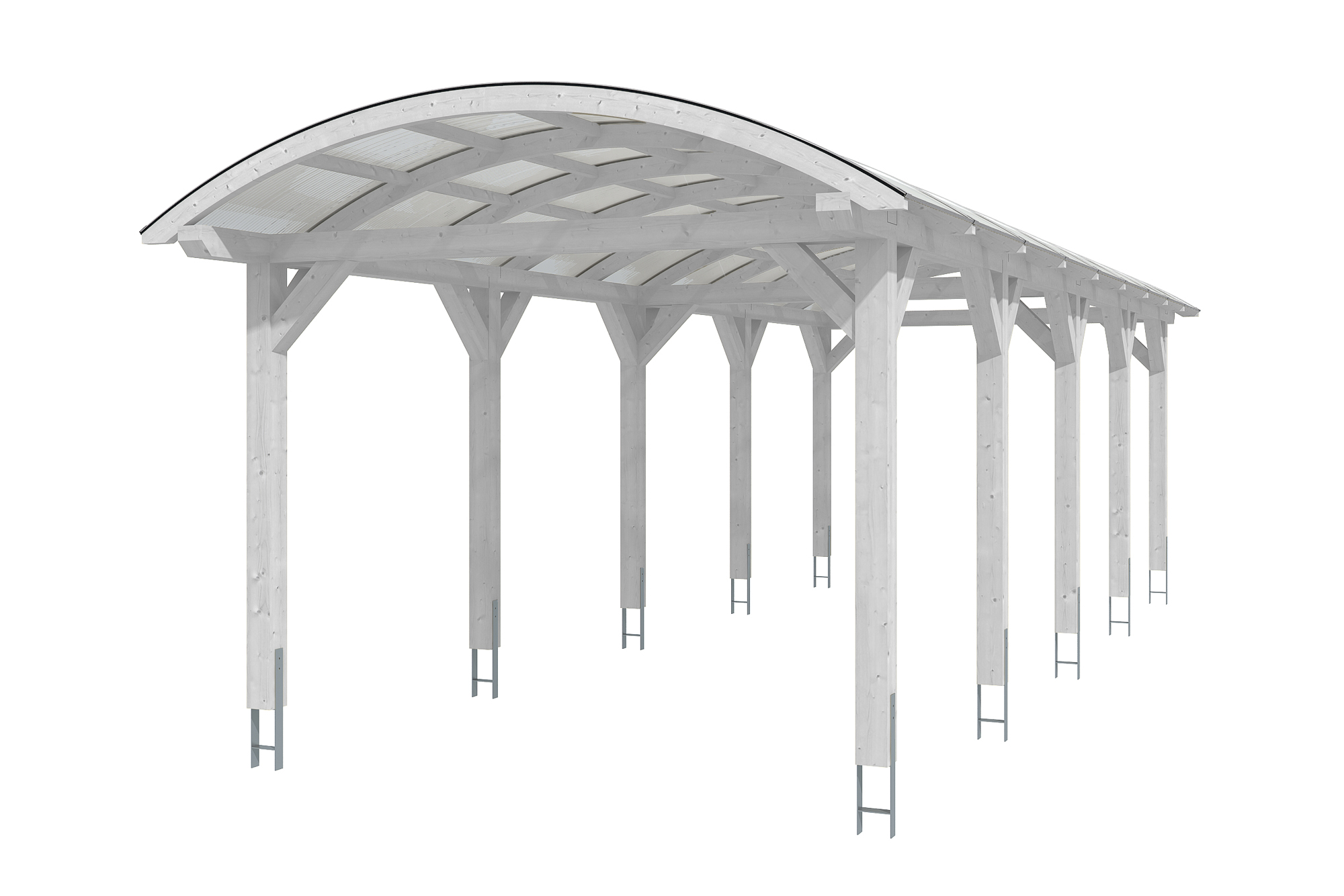 Produktbild: Carport Franken 376 x 969 cm, farblich behandelt in weiß