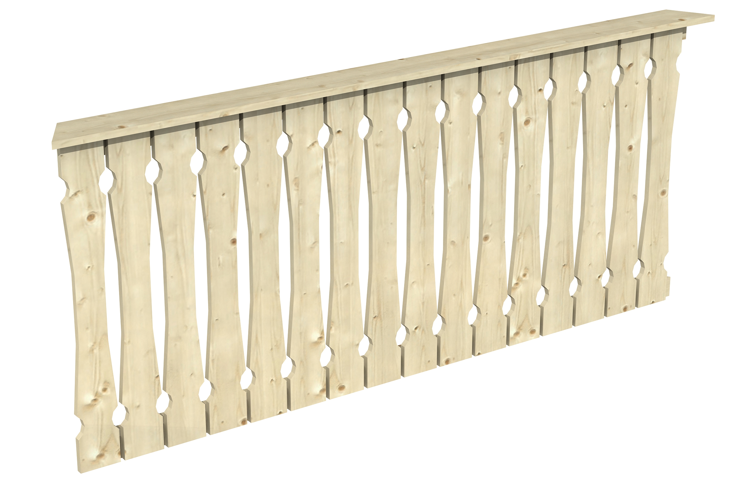 Brüstung Balkonschalung 210 x 96 cm, Fichte, natur