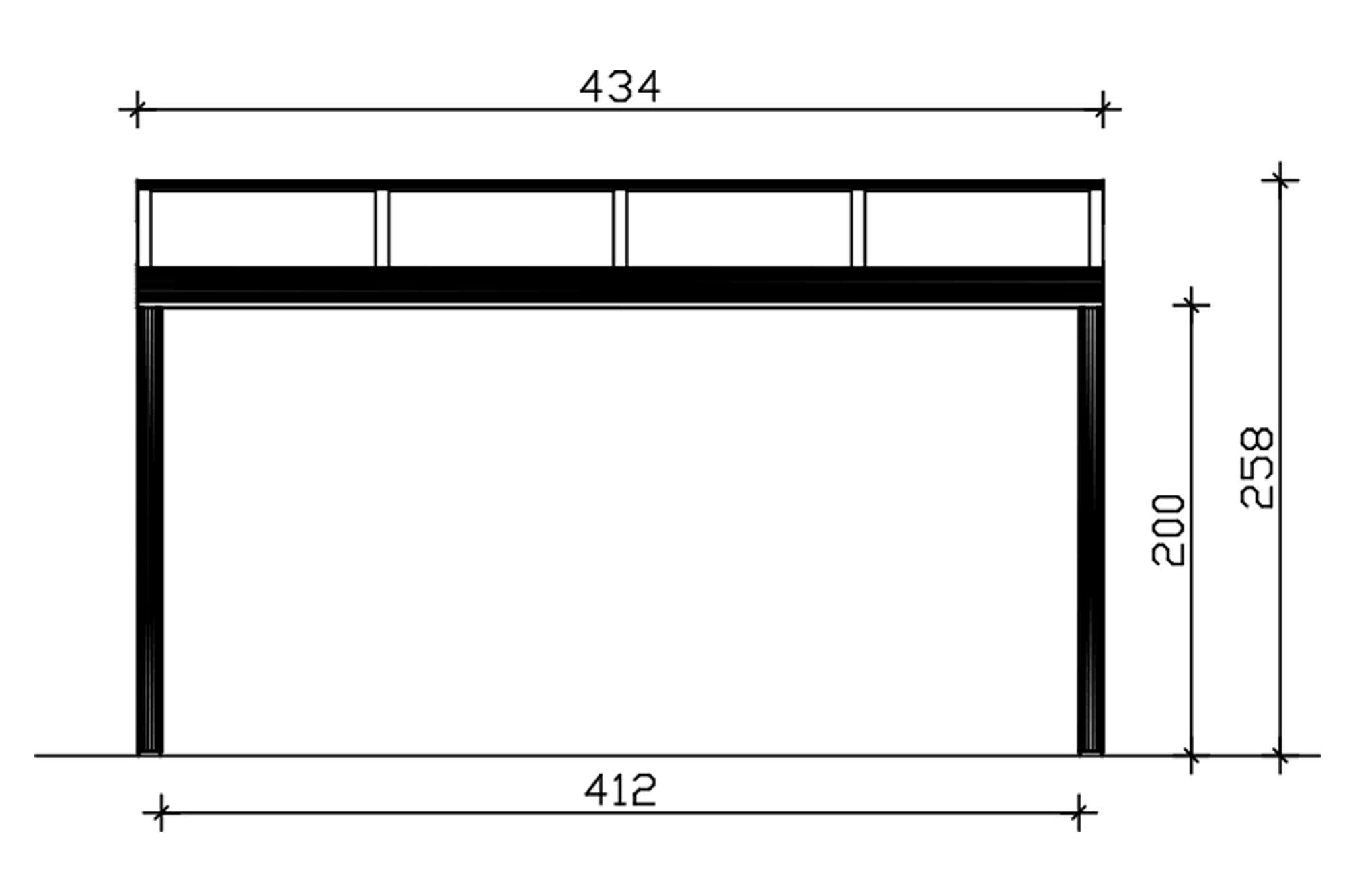 Terrace roof Genua 434 x 307 cm, Aluminium, white