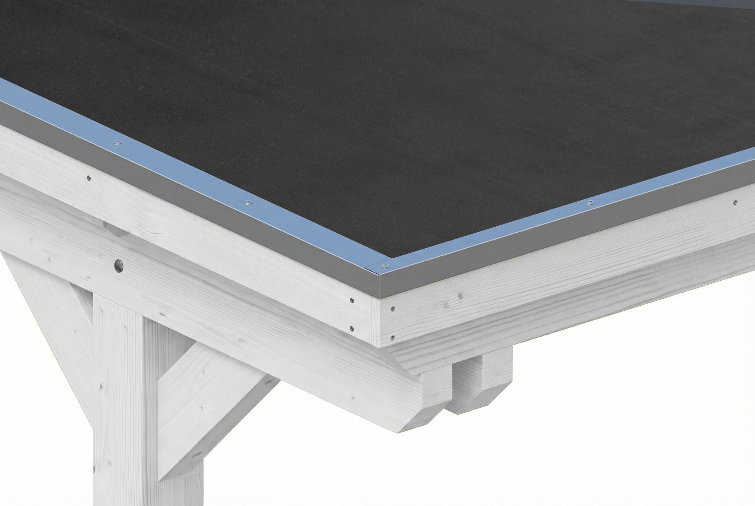 Carport Emsland 609 x 604 cm met EPDM dak, wit