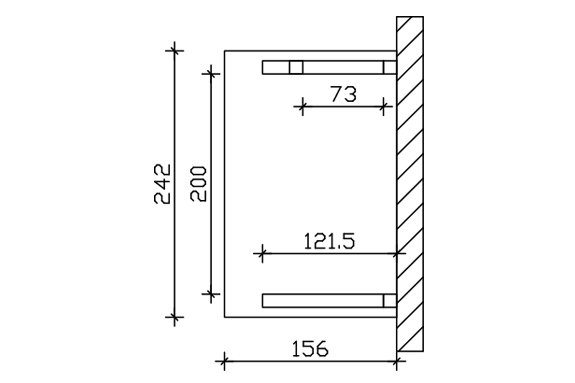 Vordach Paderborn Typ 3, 242 x 156 cm, eiche hell