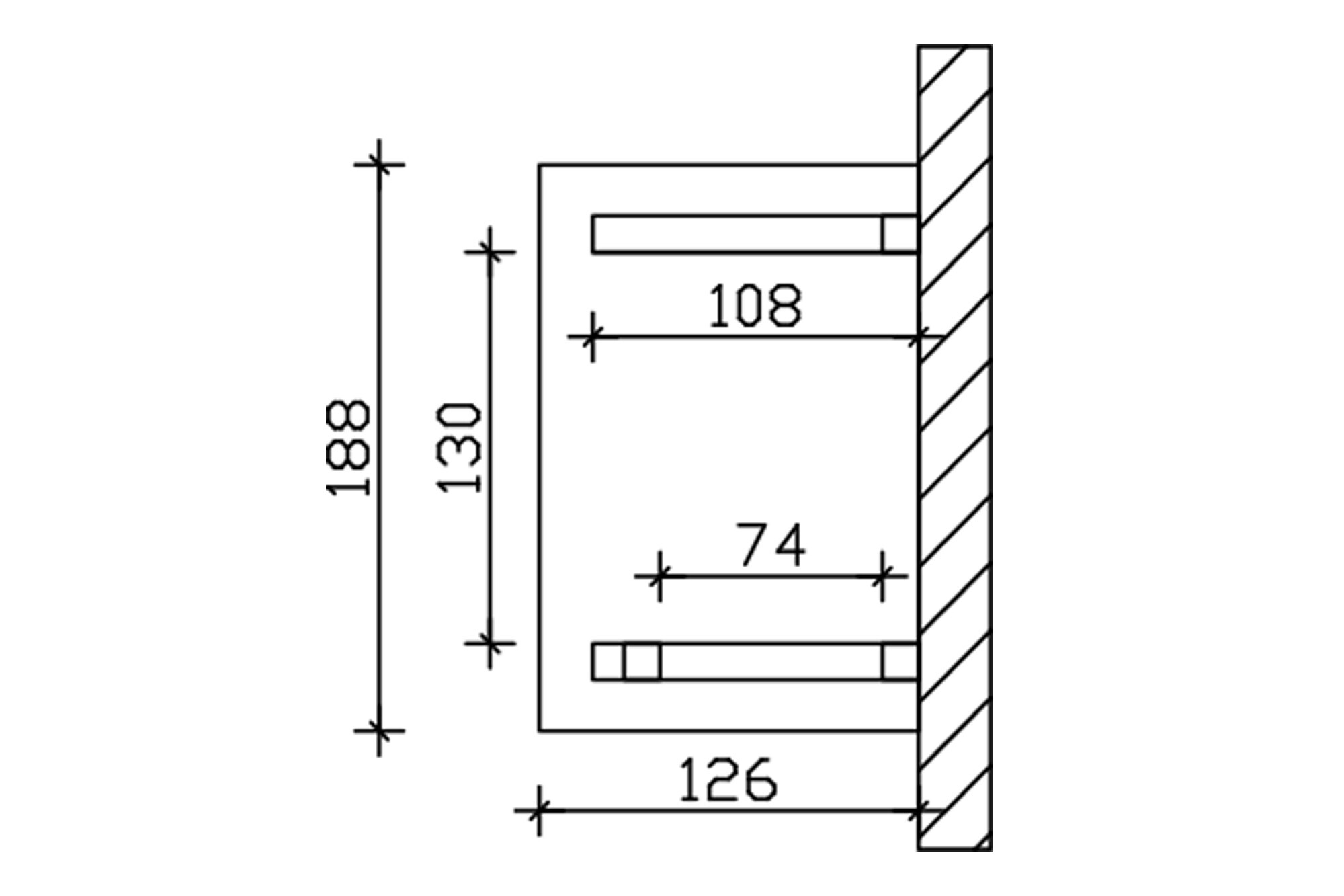 Vordach Wesel Typ 3, 188 x 126 cm, weiß