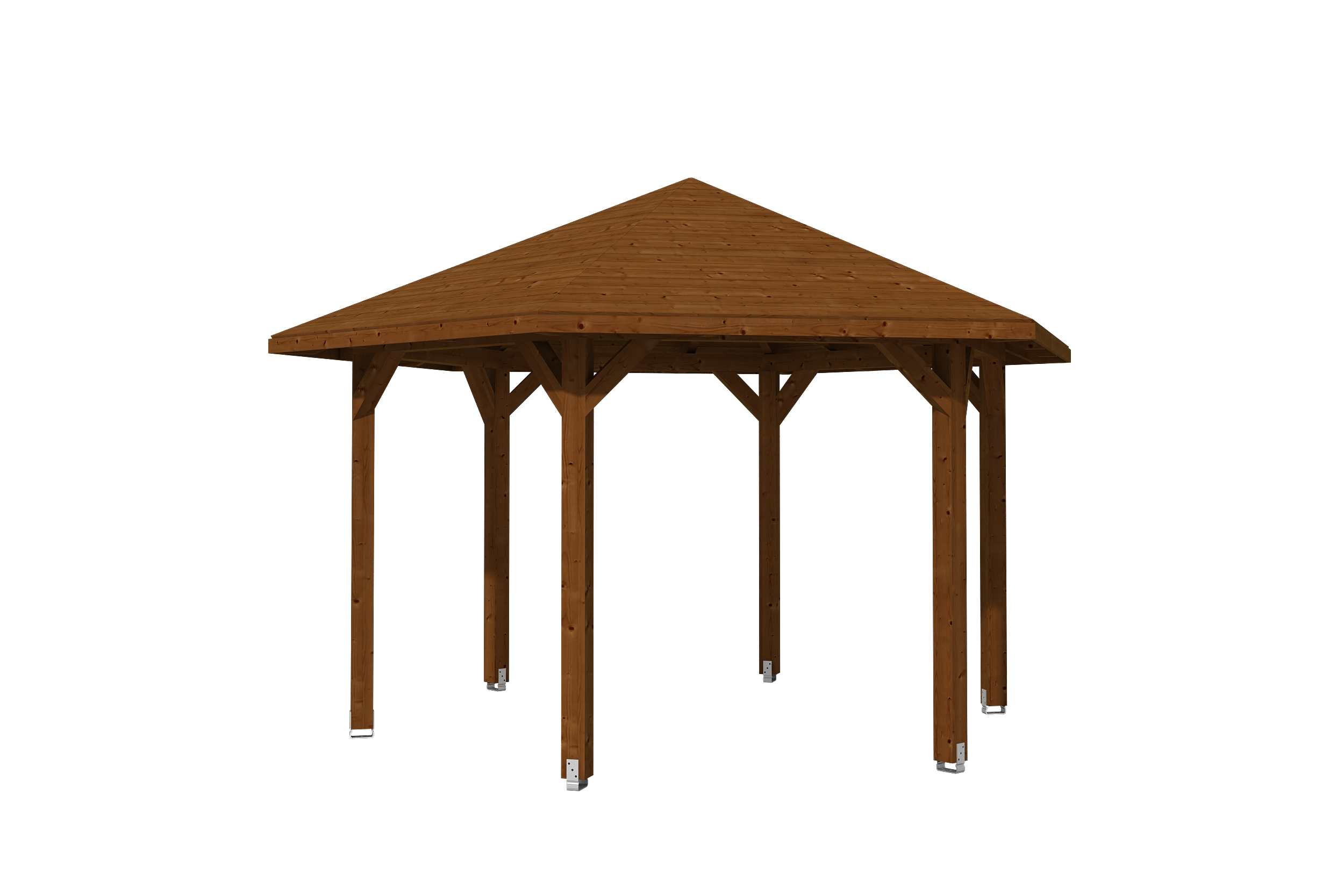 Produktbild: Pavillon Nancy 3, farblich behandelt in nussbaum