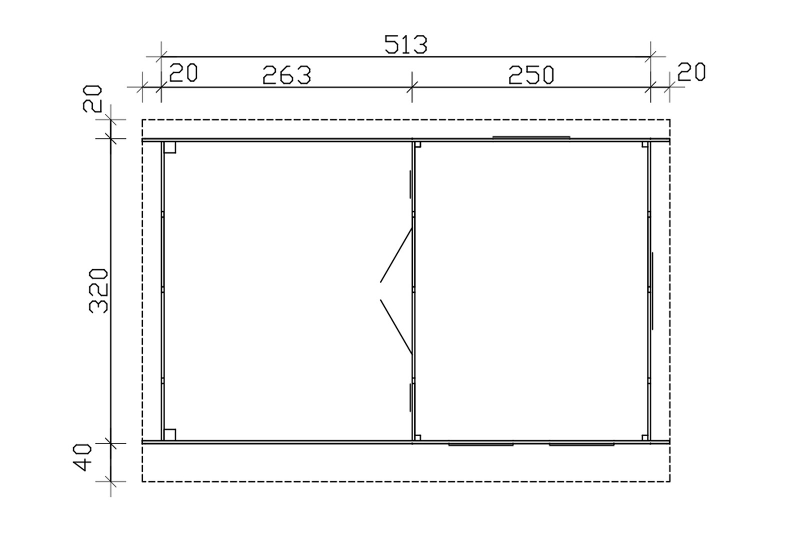 Log cabin Dilbeek, 513 x 320 cm, slate-grey