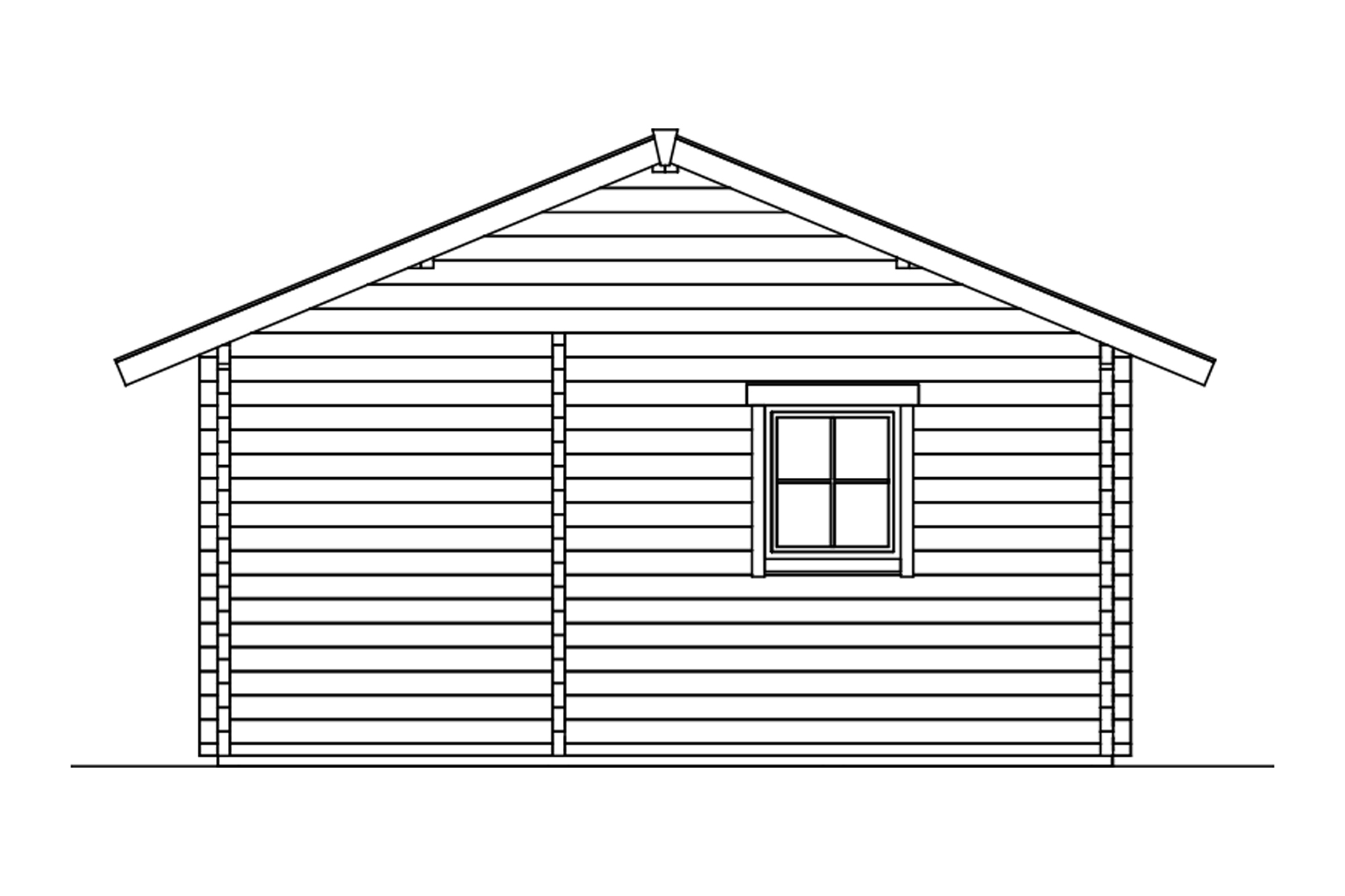 Log cabin Ontario 600 x 500 cm with roof battens, untreated