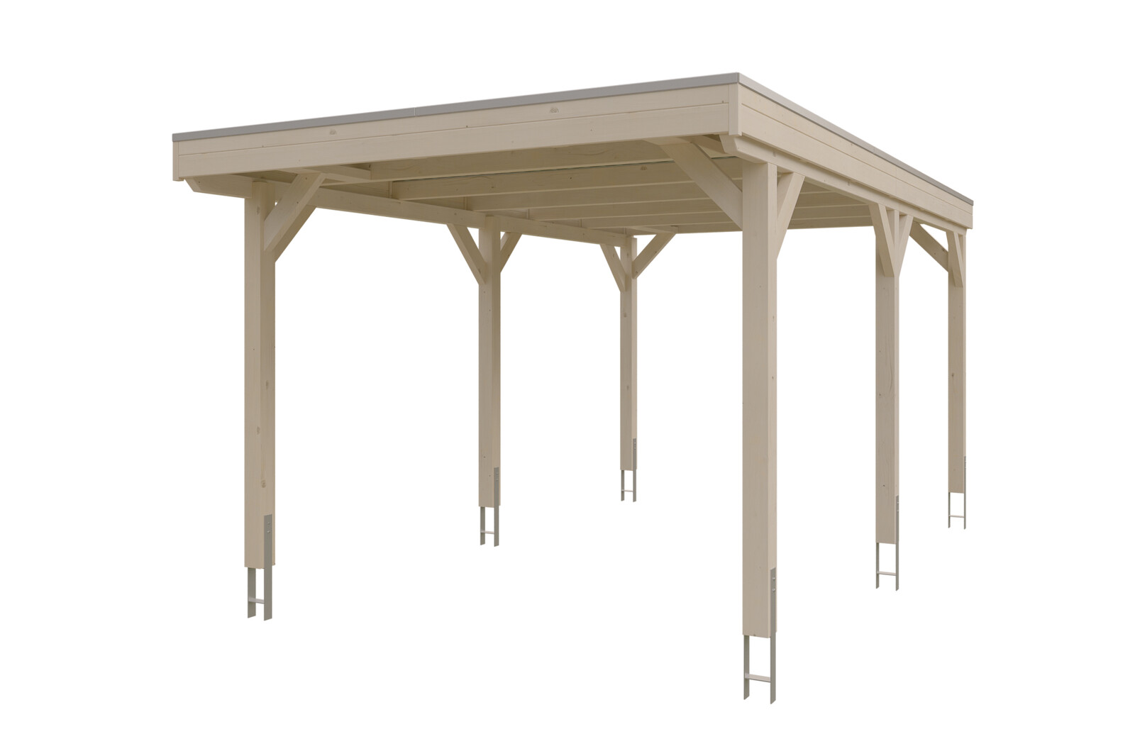 Carport Grunewald 321 x 554 cm met Aluminium dakplaten, onbehandeld