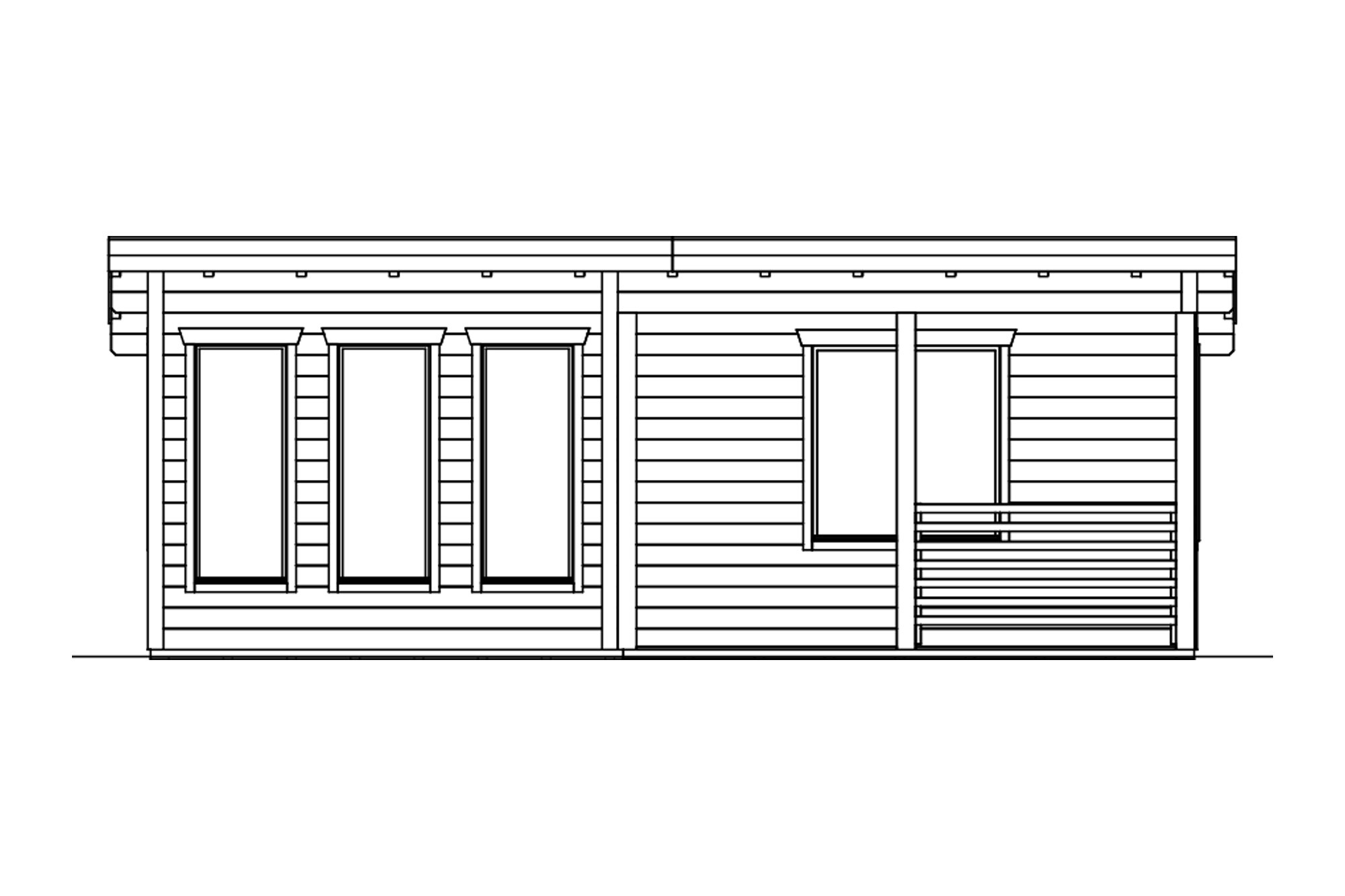 Chalet de jardin ARNHEIM, 670 x 444 cm, traitement coloré gris ardoise