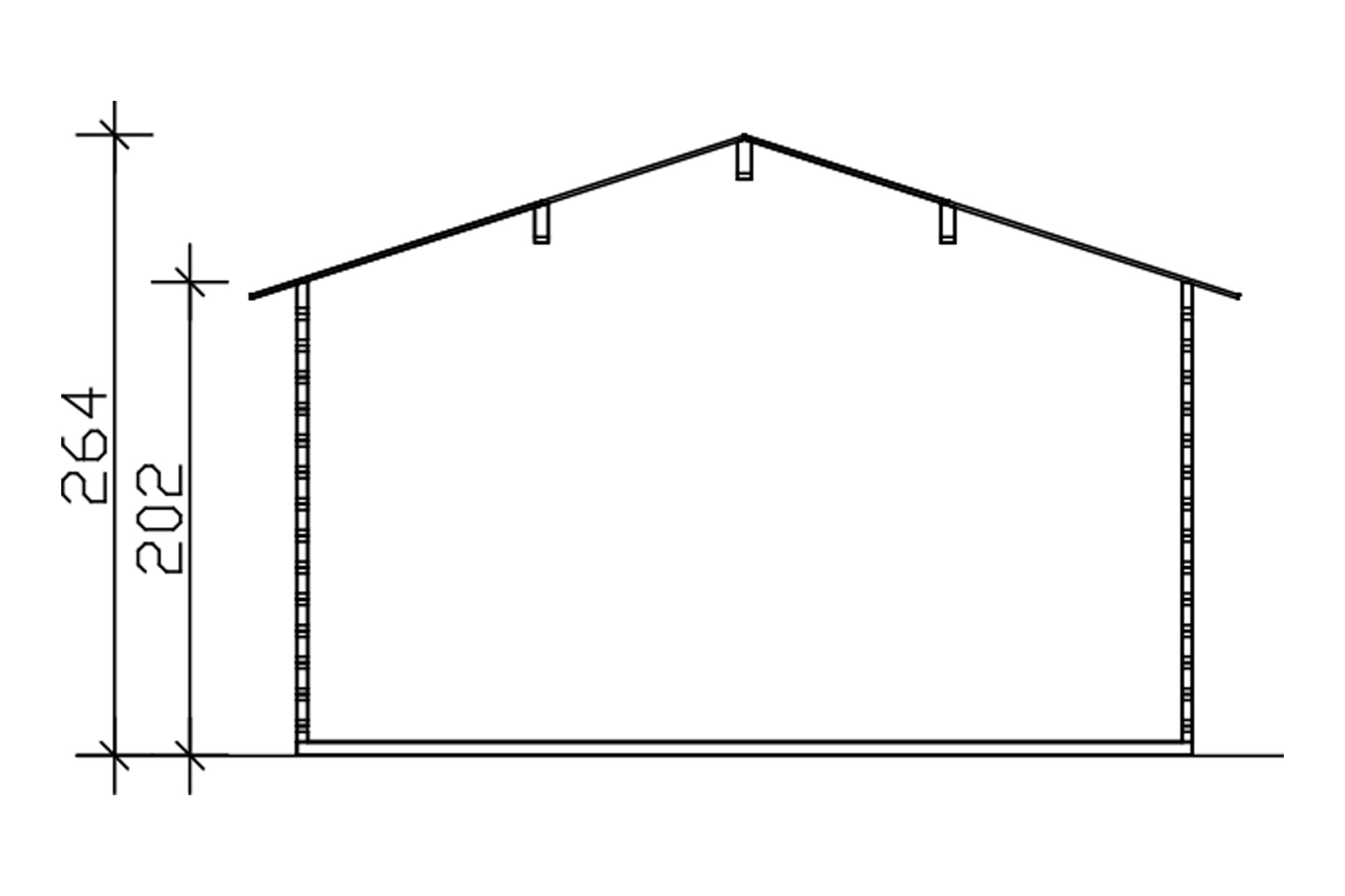 Zahradní domek STAVANGER 1, 45mm, 380 x 300 cm, neošetřené