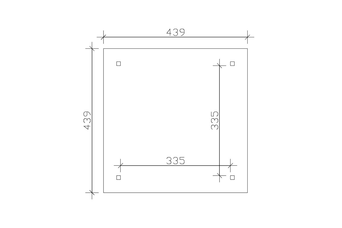 Grafik (Grundriss): Pavillon Cannes 439 x 439 cm