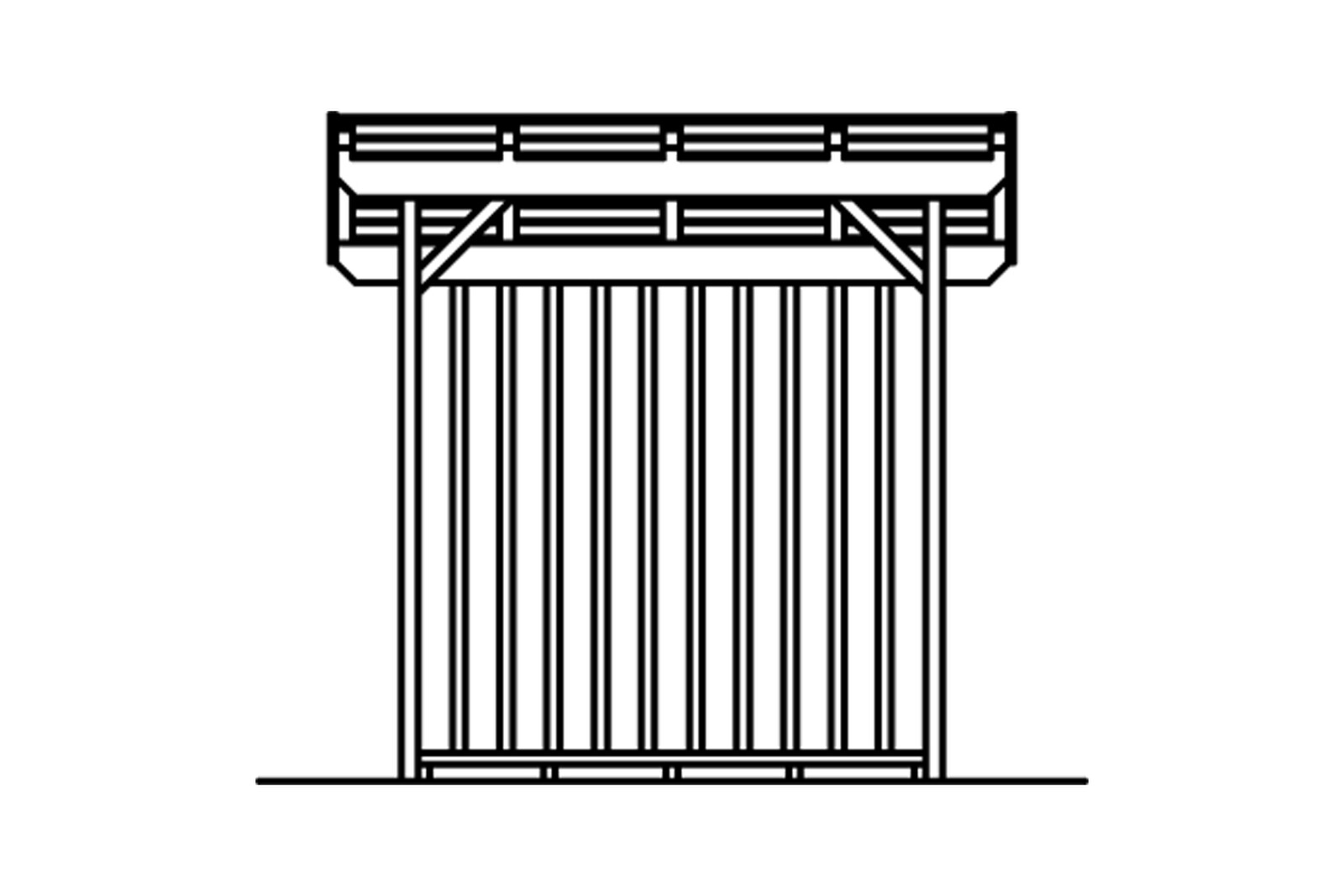 Holzunterstand Lars 1, 240 x 102 cm, natur