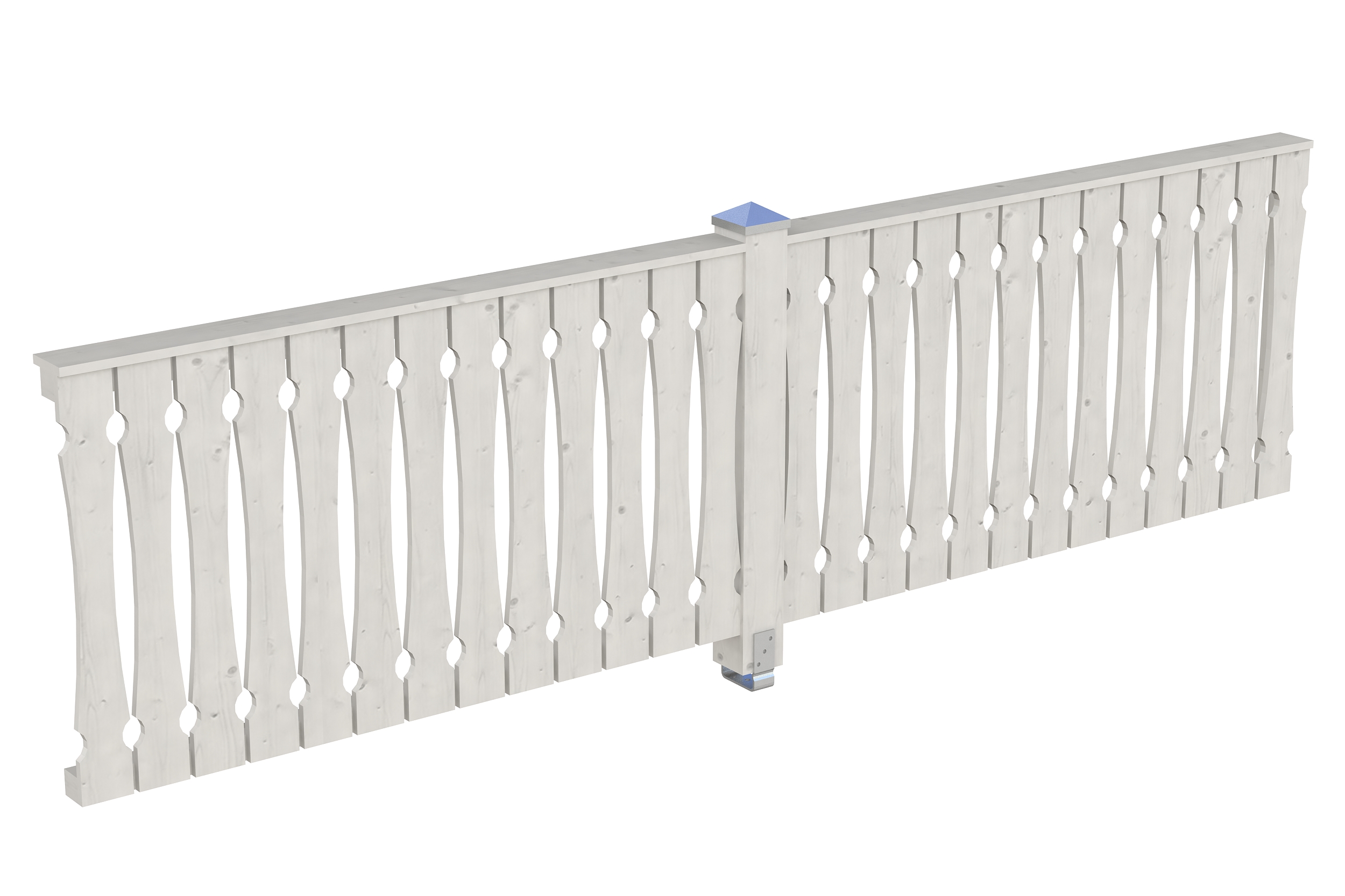 Brüstung Balkonschalung 355 x 96 cm, Fichte, weiß