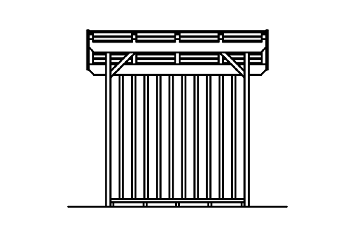 Abri bûches LARS 1, 240x102cm, non traité